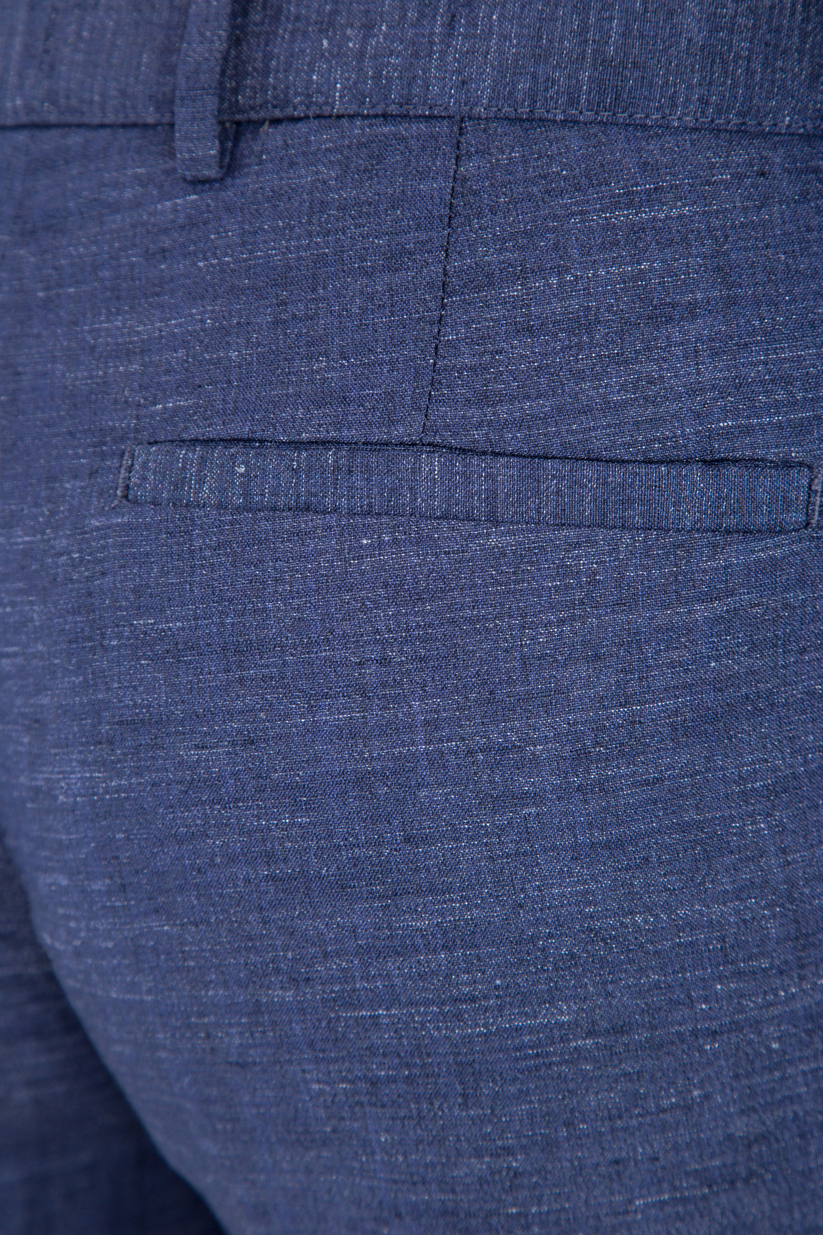 Брюки из легкого габардина в составе льна и шерсти BRUNELLO CUCINELLI, цвет синий, размер 48;50;54 - фото 7
