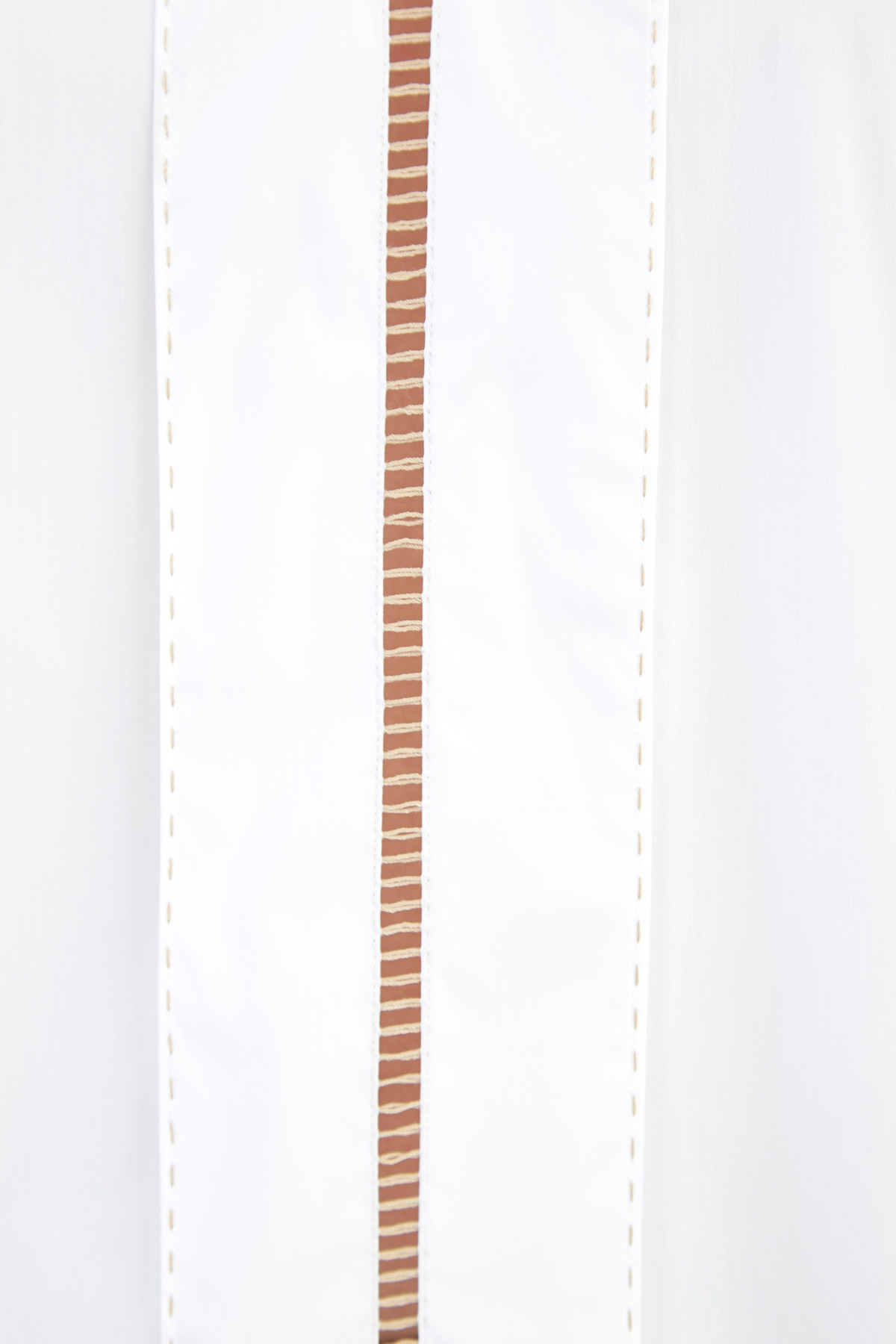 Блуза из хлопка с оригинальной прострочкой контрастной нитью LORENA ANTONIAZZI, цвет белый, размер 46 - фото 5