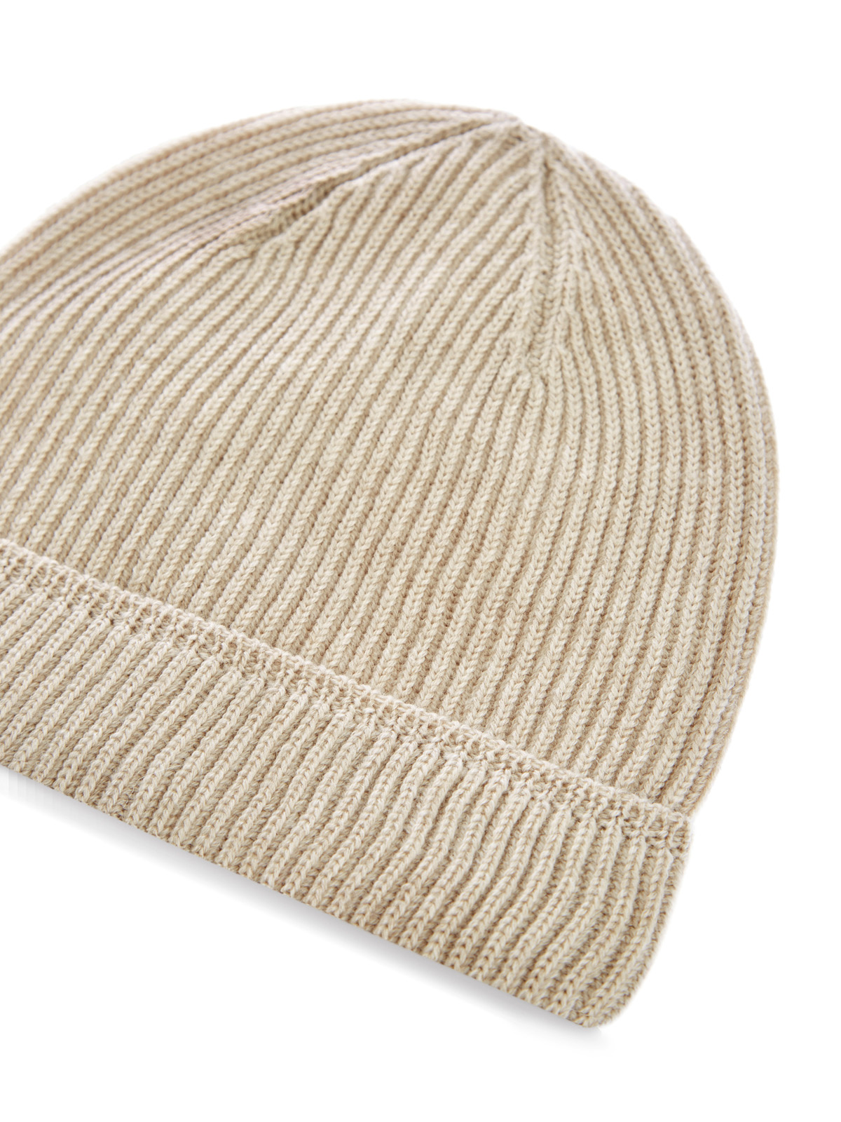 Теплая шапка из шерстяной пряжи в английскую резинку CANALI, цвет бежевый, размер 52;54;56;58;60 - фото 3