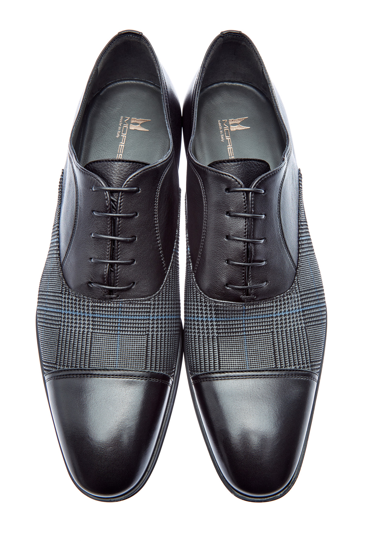 Туфли из кожи и ткани с принтом «Принц Уэльский» MORESCHI, цвет мульти, размер 40.5 - фото 5