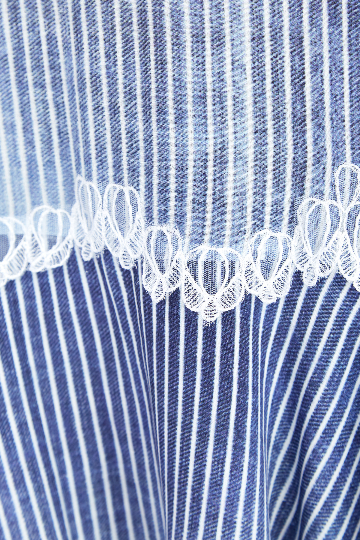 Платье из марокена с отрезным подолом и кружевом ручной работы ERMANNO SCERVINO, цвет синий, размер 42 - фото 3