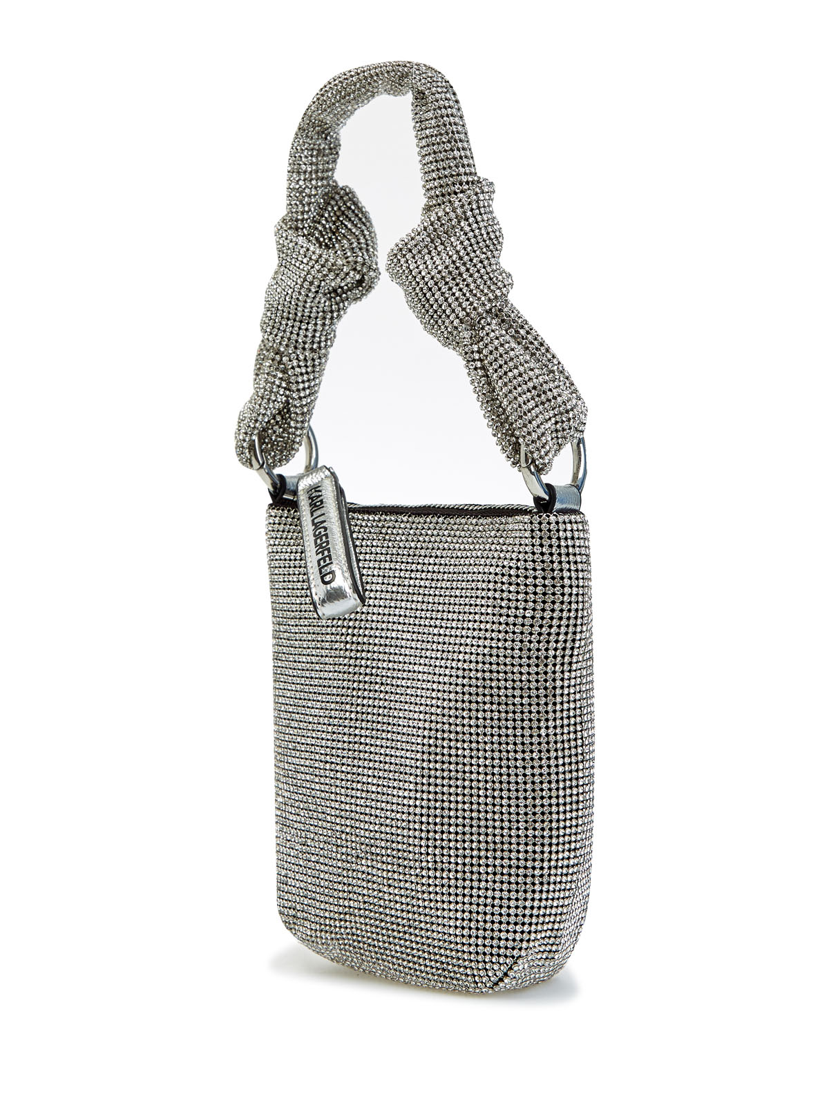 Миниатюрная сумка K/Evening с мерцающими стразами KARL LAGERFELD, цвет серый, размер 50;58;60;56 Миниатюрная сумка K/Evening с мерцающими стразами - фото 2