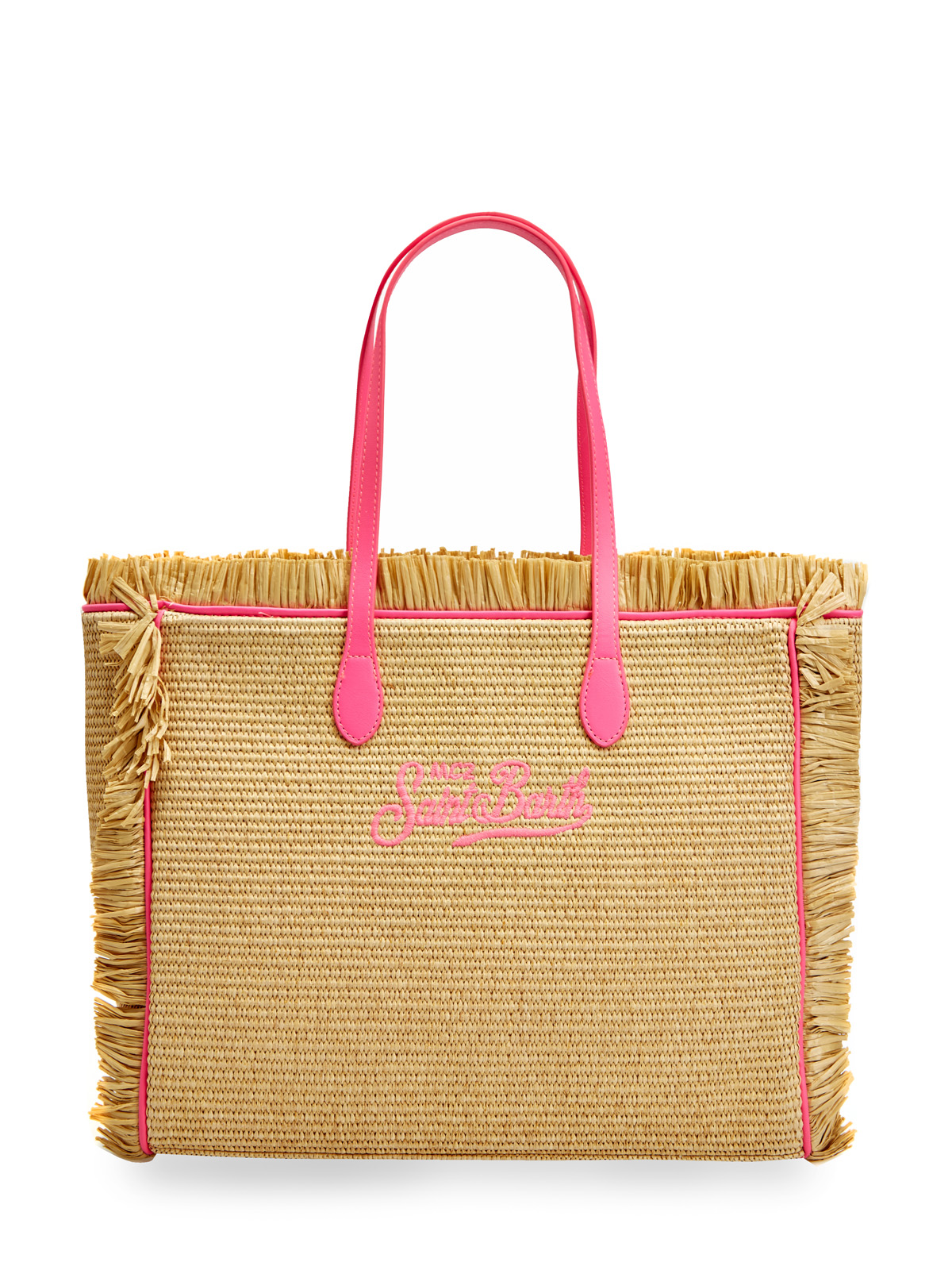 Плетеная сумка с фирменной макро-вышивкой MC2 SAINT BARTH, цвет бежевый, размер S - фото 4