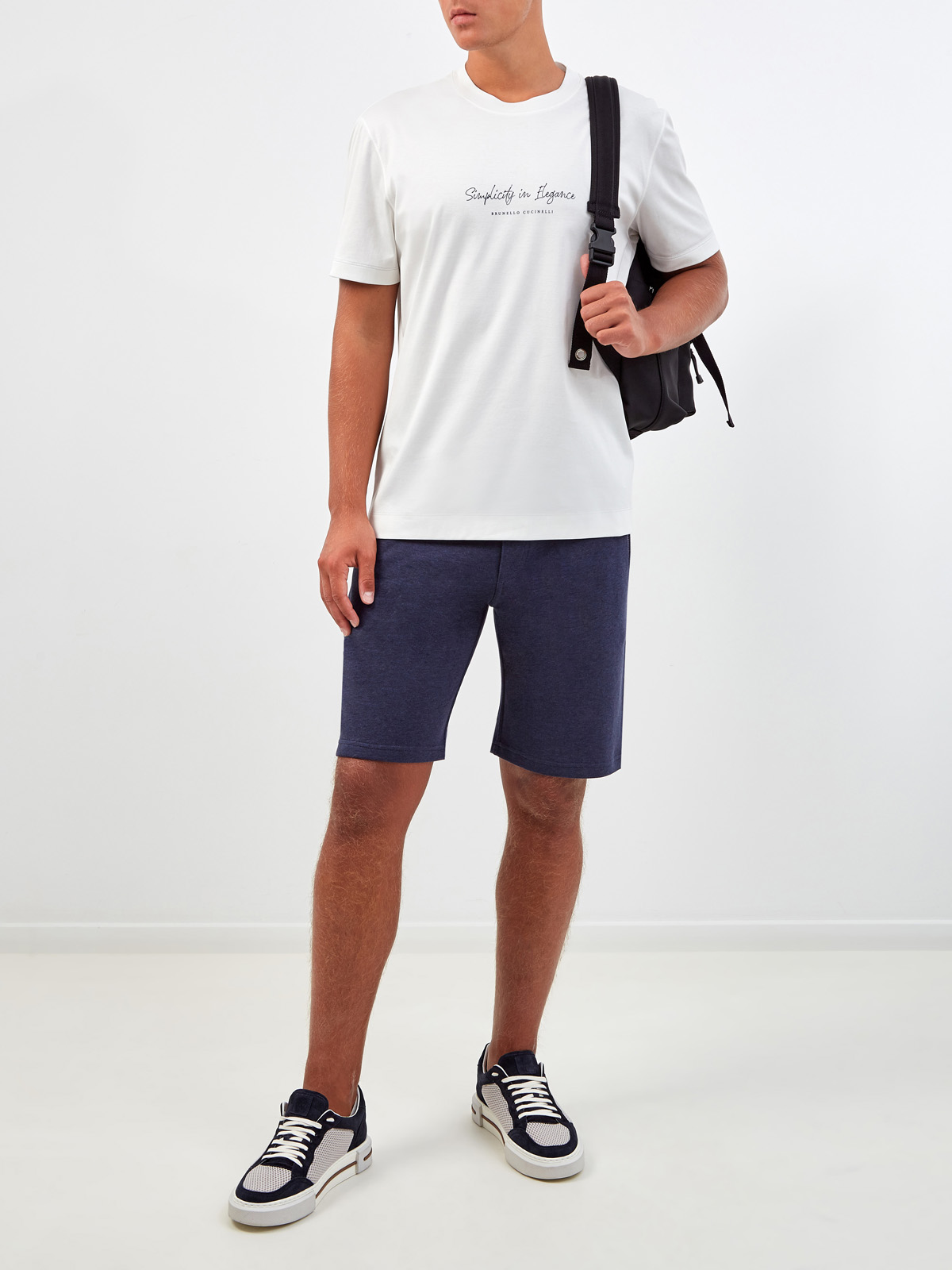 Однотонная футболка из джерси с принтом Simplicity in Elegance BRUNELLO CUCINELLI, цвет белый, размер 54;56;58;60;52 - фото 2