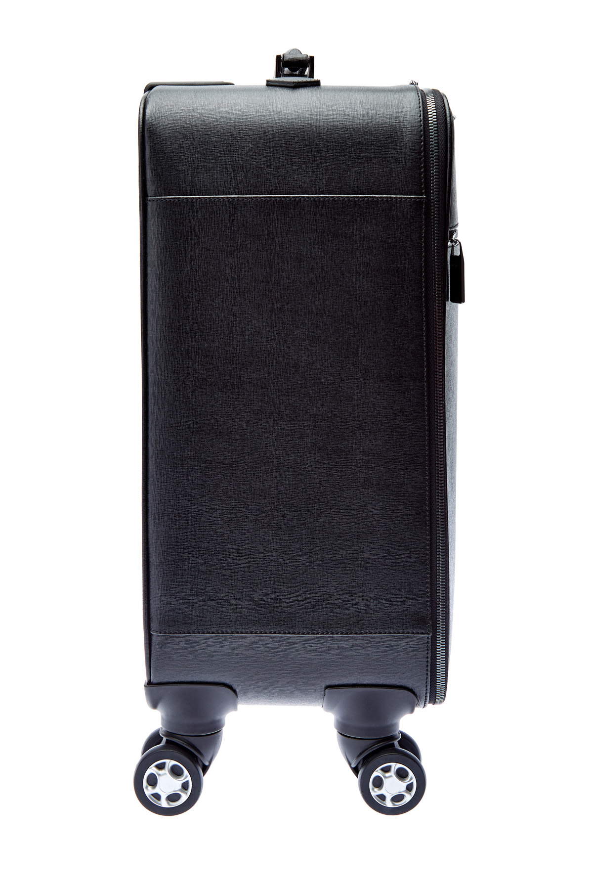 Чемодан из сафьяновой кожи с телескопической ручкой CANALI, цвет черный, размер L;XS - фото 4