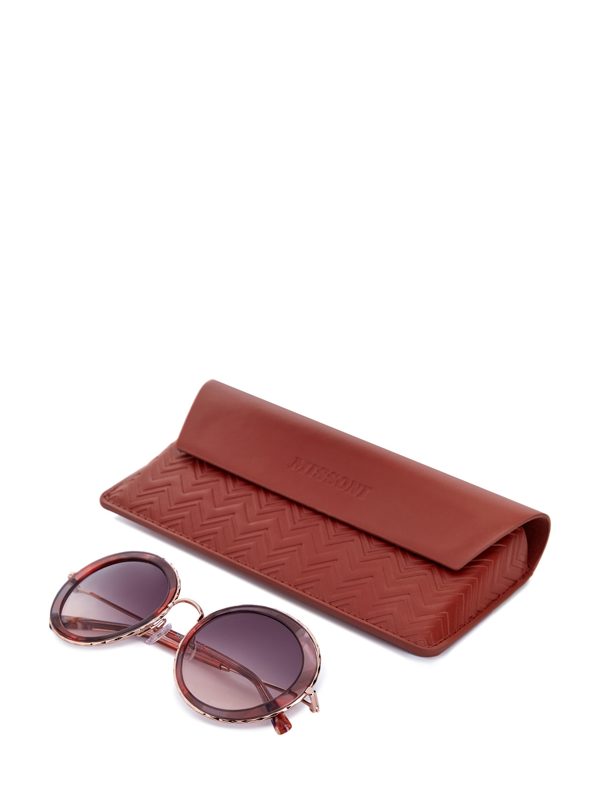 Солнцезащитные очки с запаянным принтом и градиентными линзами MISSONI, цвет розовый, размер 44;46;40 - фото 4