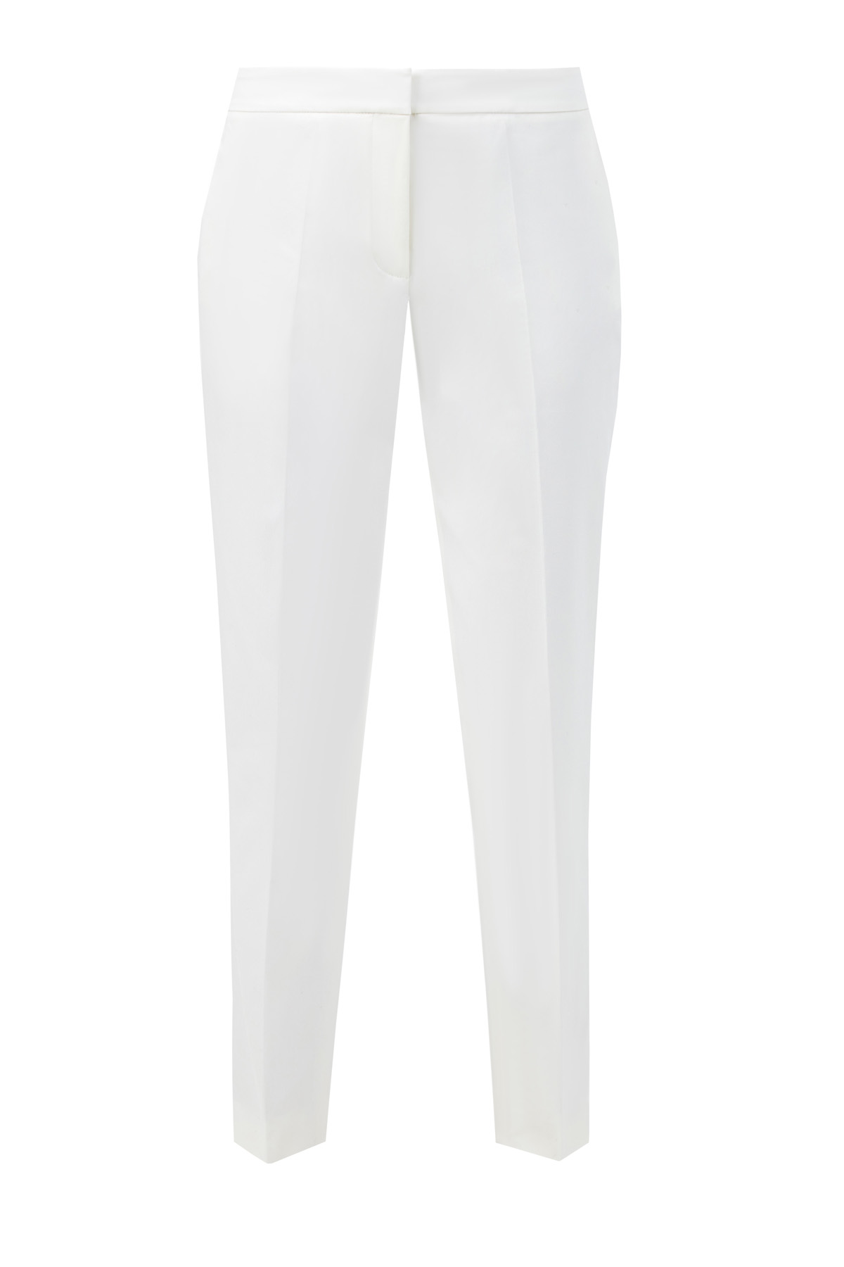 Зауженные белые брюки из гладкого хлопка AGNONA, цвет белый, размер 44;38;42 - фото 1