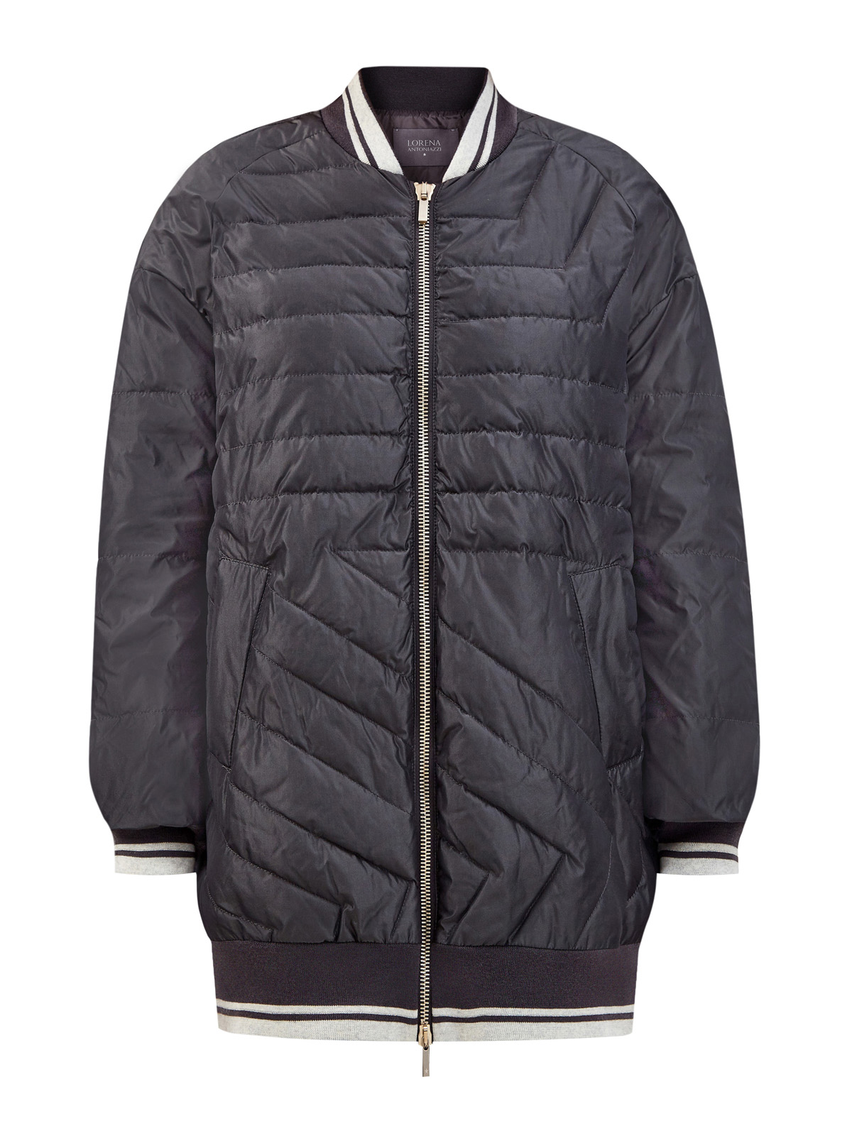 Утепленная куртка-бомбер из легкого нейлона LORENA ANTONIAZZI, цвет черный, размер 40;44;46;42 - фото 1