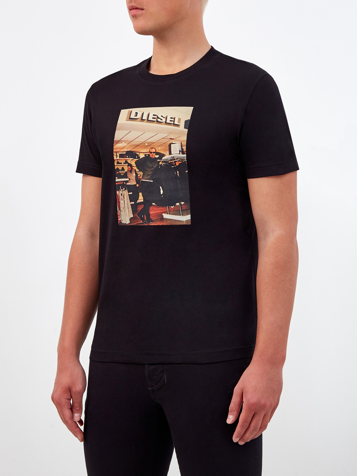 Футболка T-Diegor из плотного хлопка с цифровым принтом Черный, фото 3