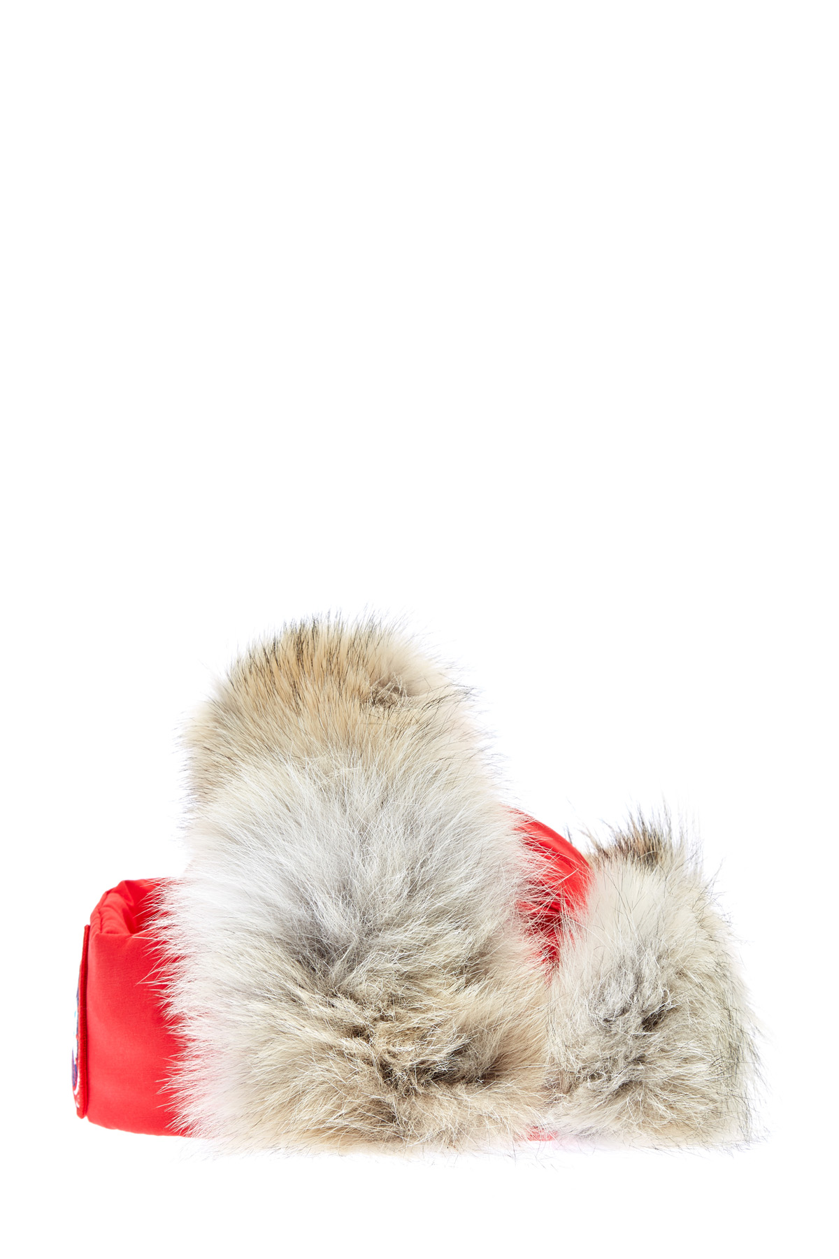 Шапка-ушанка с мехом койота и пуховым утеплителем CANADA GOOSE, цвет красный, размер S-M - фото 4