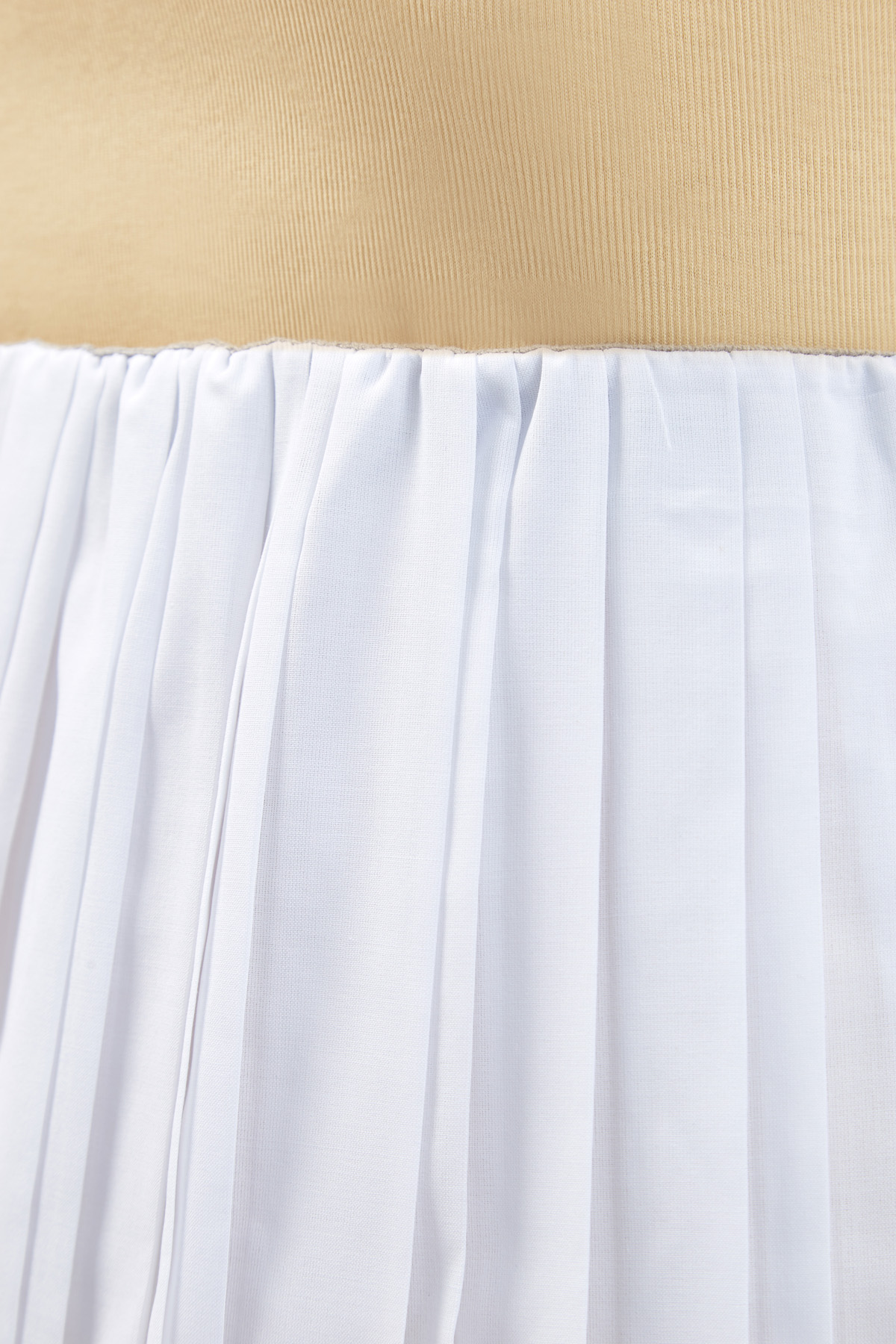 Юбка-плиссе из технического джерси с вуалевой отделкой FABIANA FILIPPI, цвет белый, размер 40;38 - фото 5