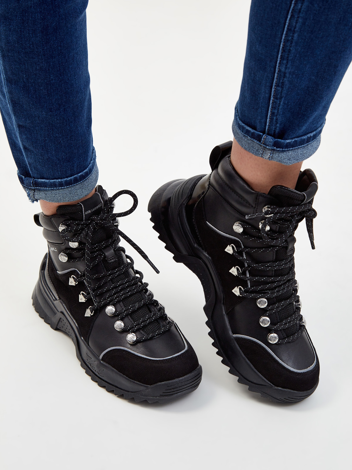 Комбинированные ботинки Quest Cross Lace KARL LAGERFELD, цвет черный, размер 37;38;39;41;40 - фото 2