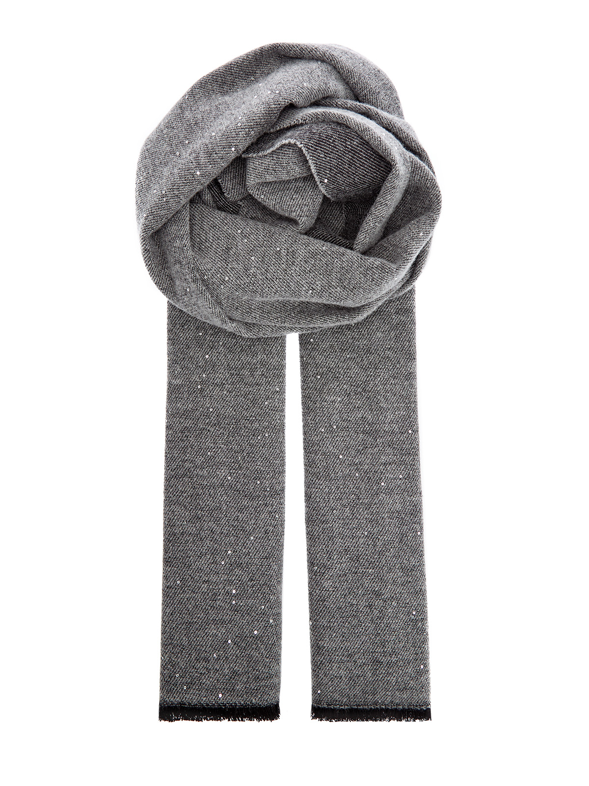 Шарф из шерсти и хлопка с миниатюрными пайетками 29440₽