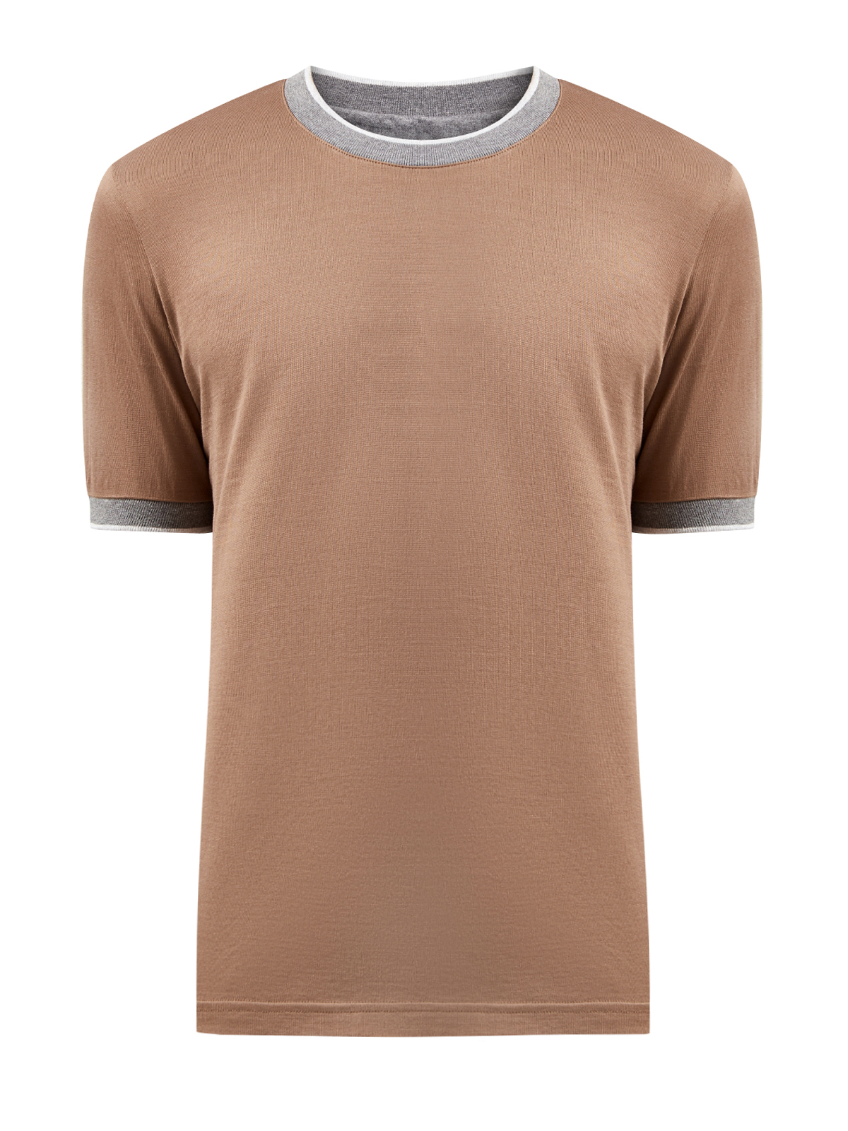 Базовая футболка из хлопкового джерси ELEVENTY, цвет коричневый, размер 46;48;50;52 - фото 1
