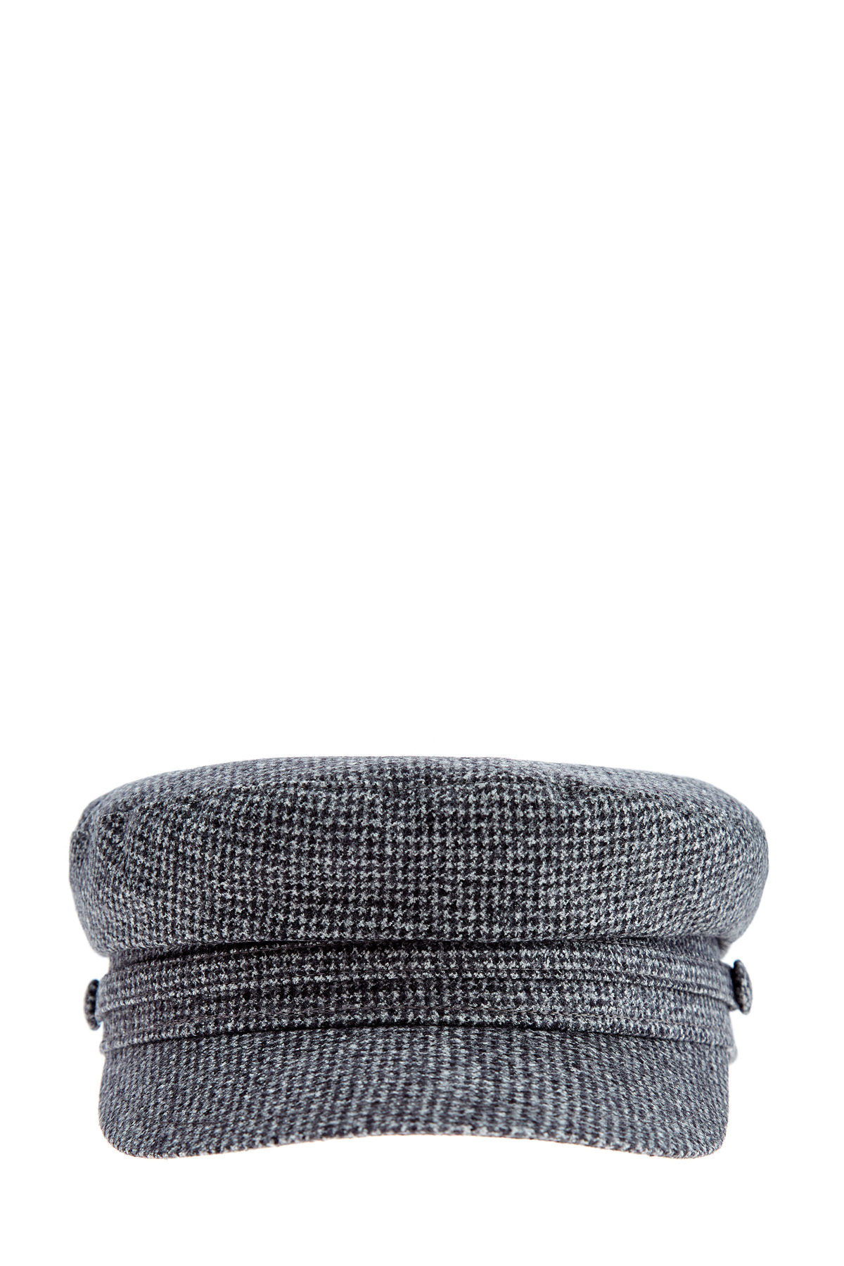 Утепленная кепка с монохромным микро-принтом из шерстяной ткани
