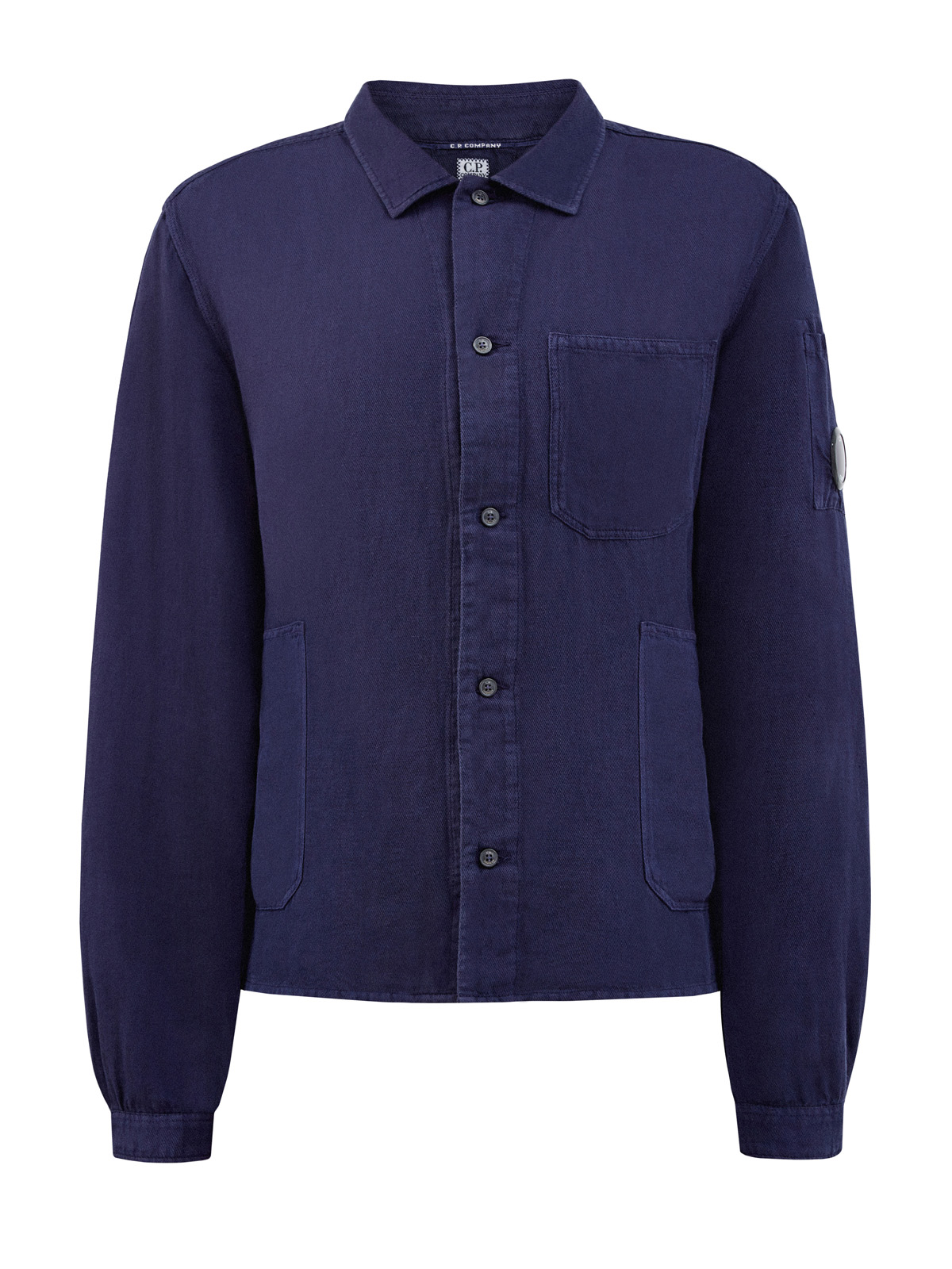 Рубашка Broken из хлопка и льна с линзой C.P. C.P.COMPANY, цвет синий, размер M;L - фото 1