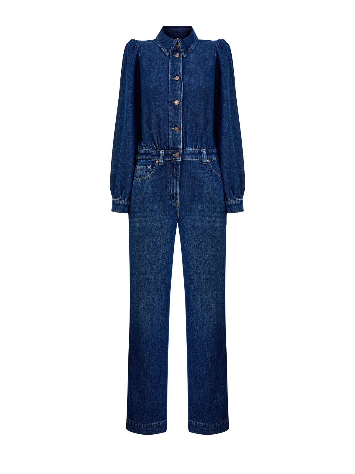 

Приталенный комбинезон Go Getter из лиоцелла на пуговицах, Синий, Приталенный комбинезон Go Getter из лиоцелла на пуговицах