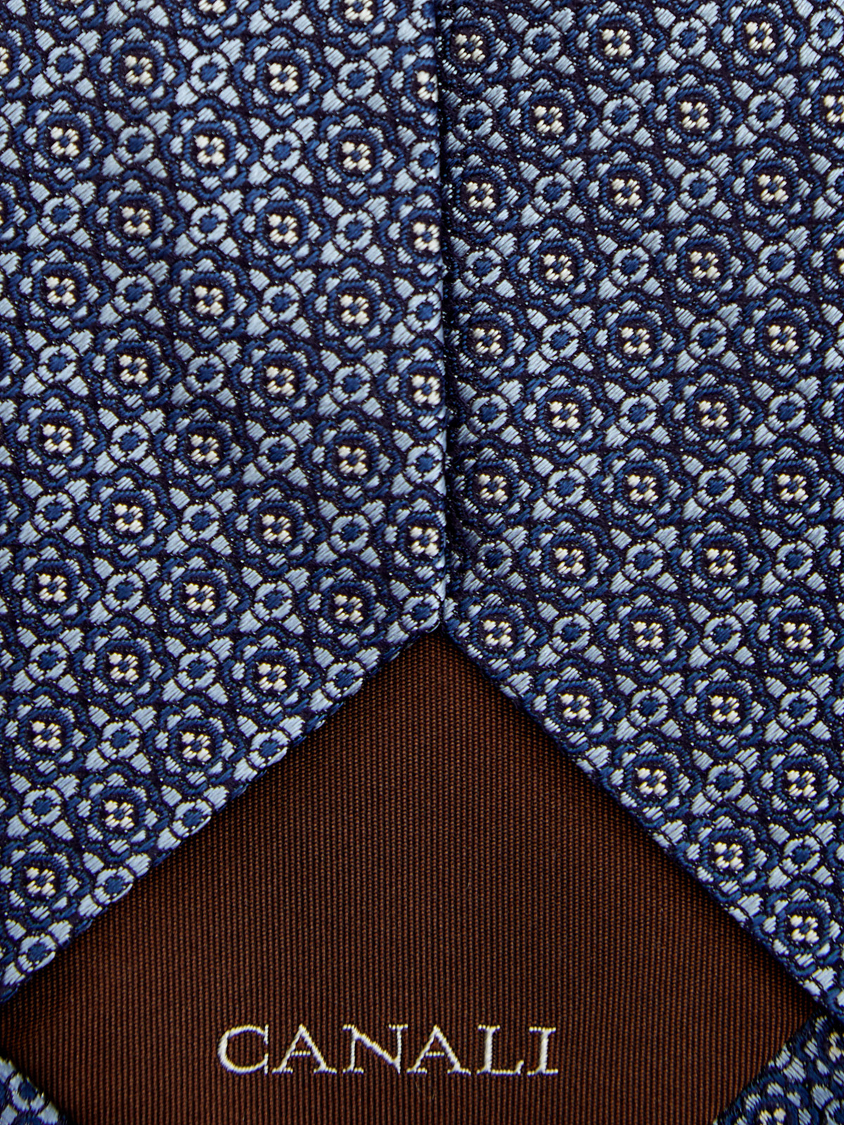 Галстук из шелкового жаккарда с фактурным вышитым принтом CANALI, цвет синий, размер 50;52;54;56;58;48 - фото 3