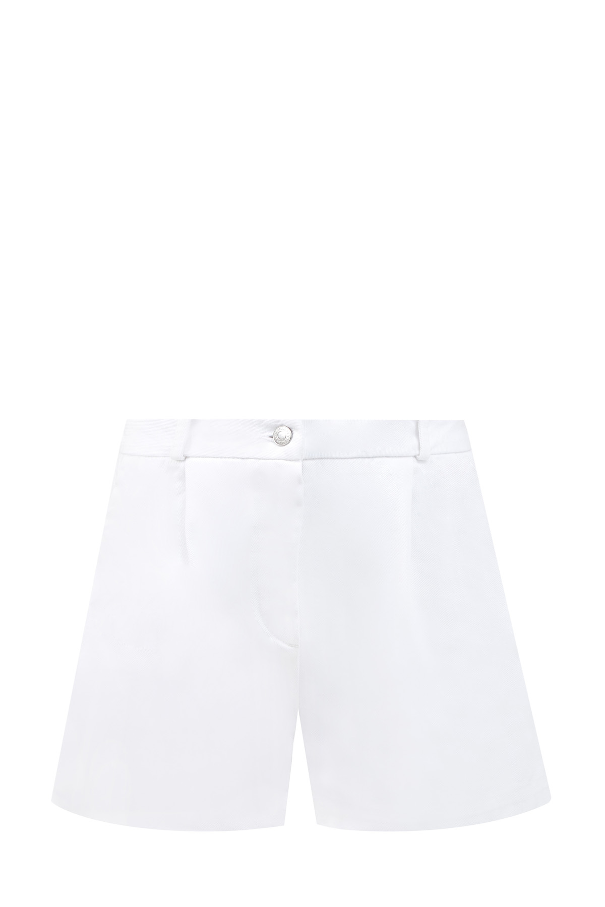 Белые джинсовые шорты на высокой посадке с заложенными складками ALEXANDER TEREKHOV, цвет белый, размер 42;44;42