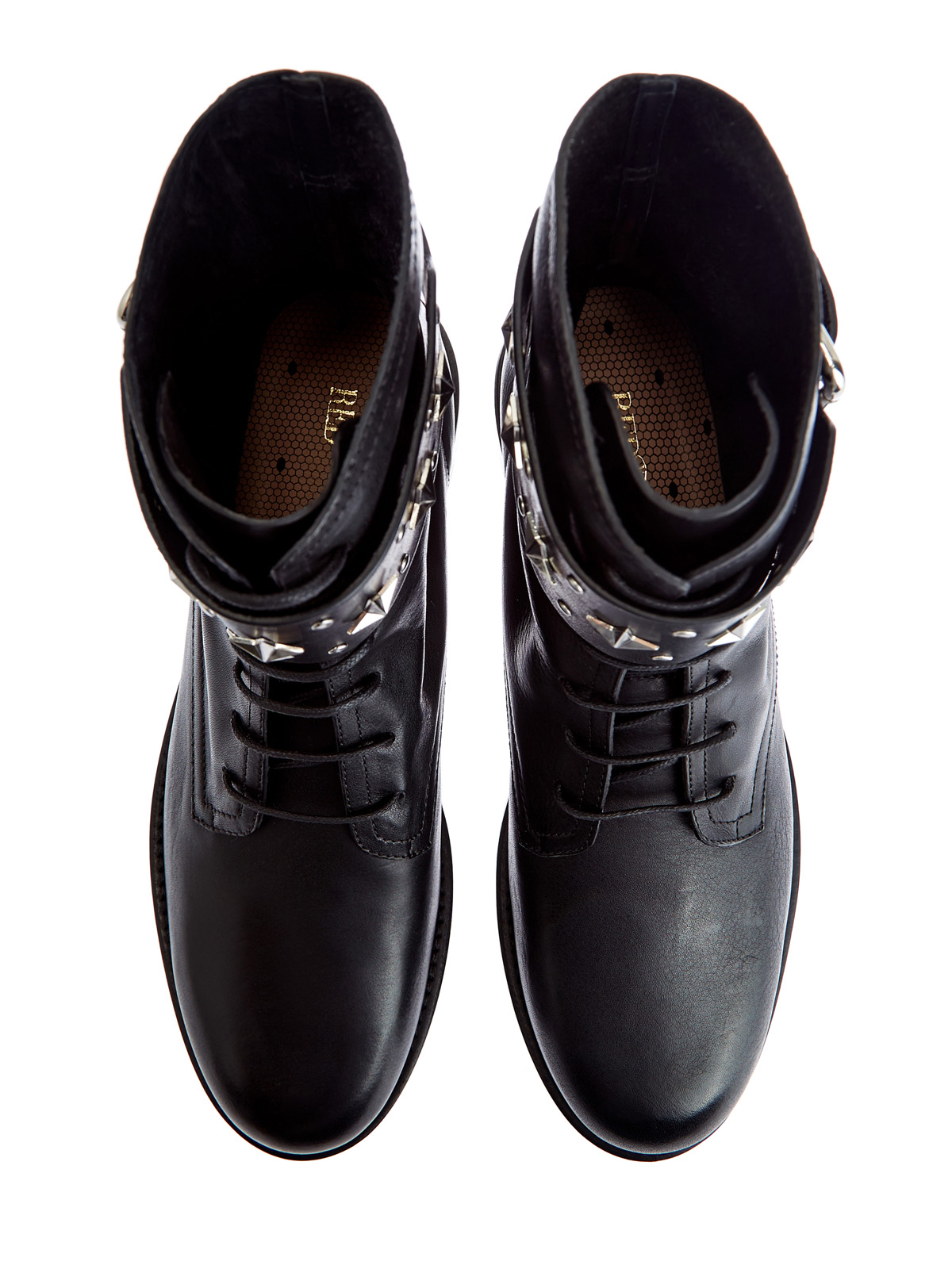 Ботинки Sky Combat из телячьей кожи с пряжками и заклепками REDVALENTINO, цвет черный, размер 37;37.5;38;38.5;39;40 - фото 5