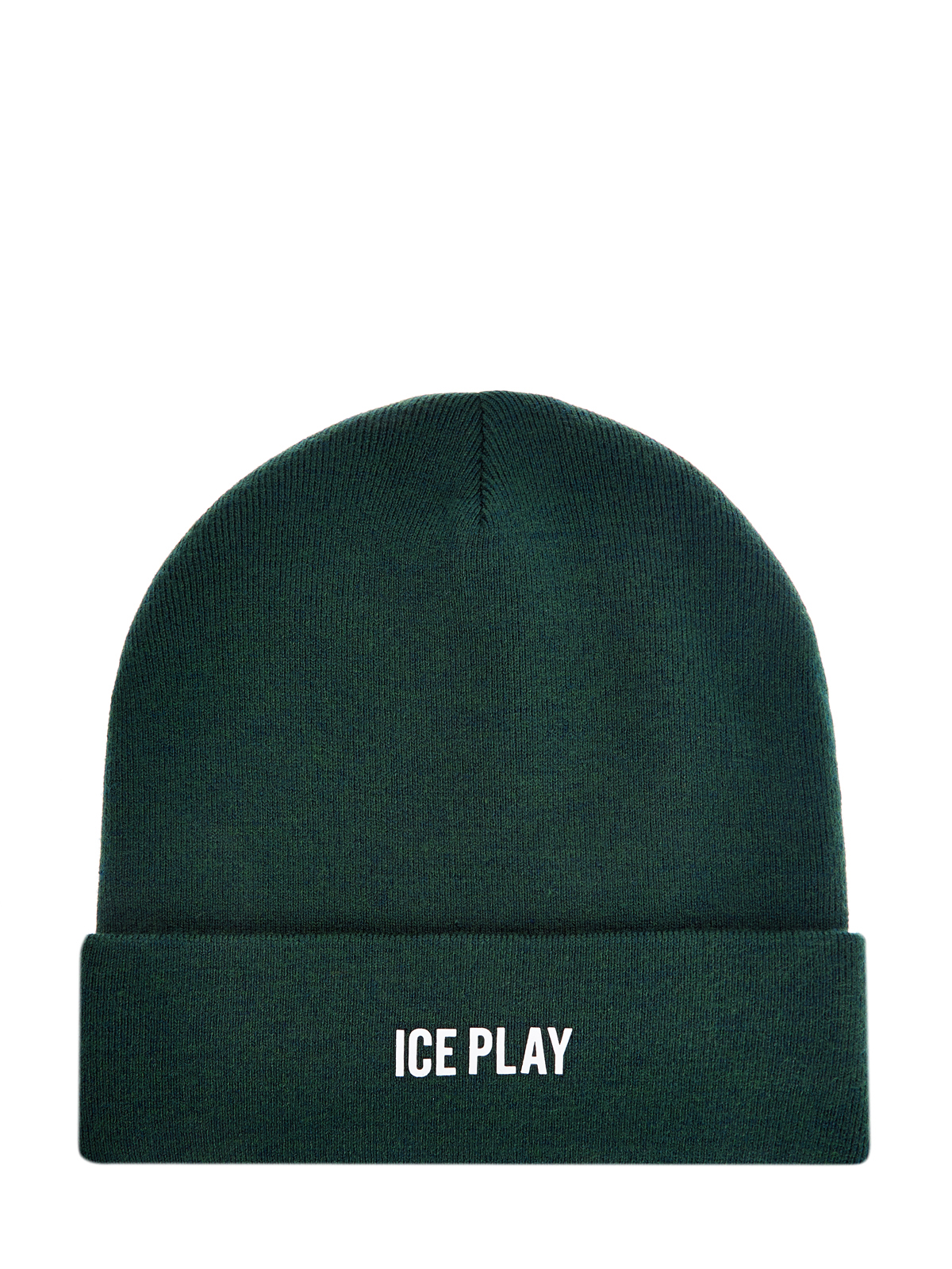 Шерстяная шапка в технике эластичной вязки ICE PLAY, цвет зеленый, размер 48;50;52 - фото 1