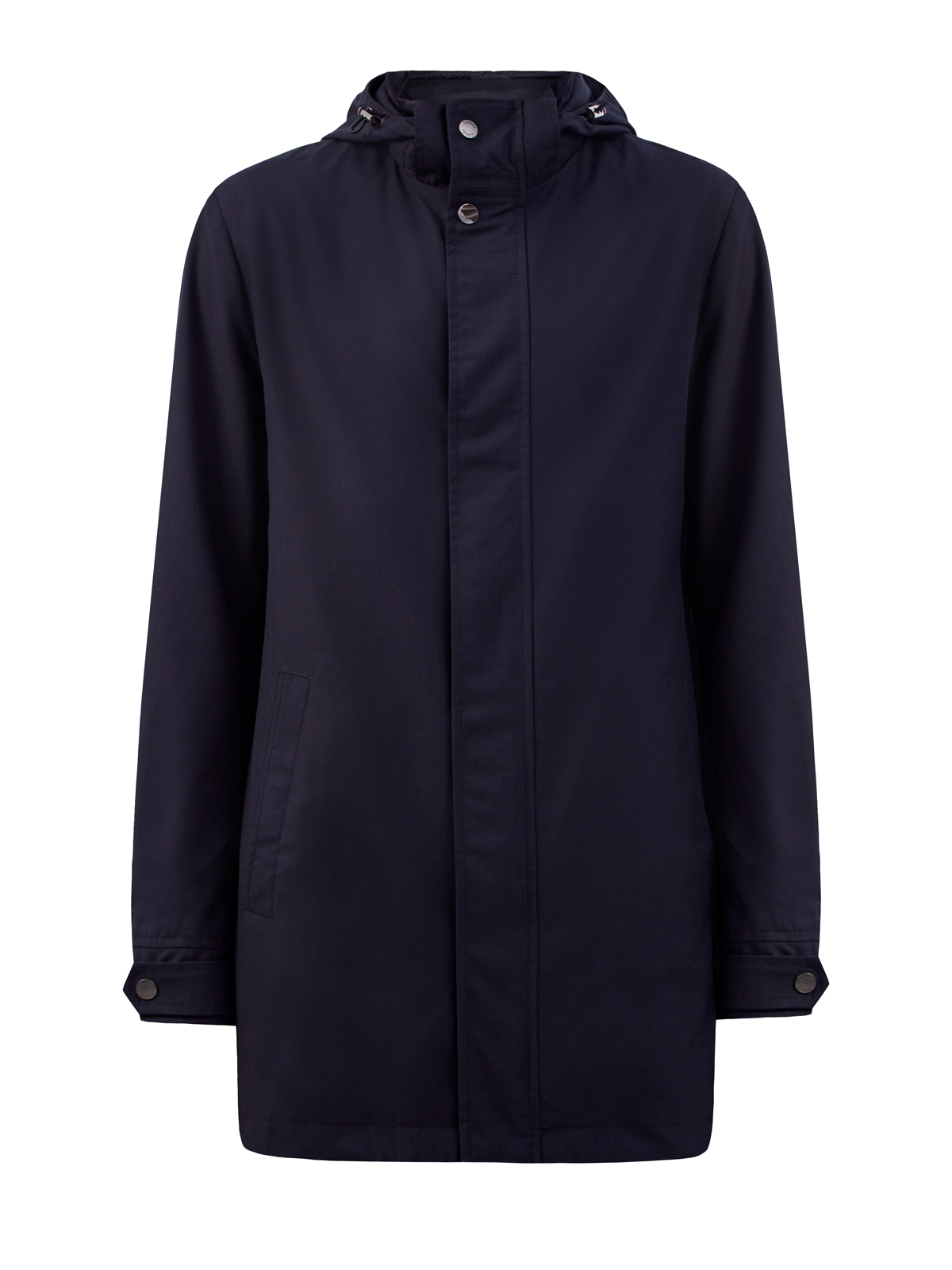 Удлиненная куртка с капюшоном и двойной застежкой CUDGI, цвет синий, размер 50;52;54;56;58;48 - фото 1
