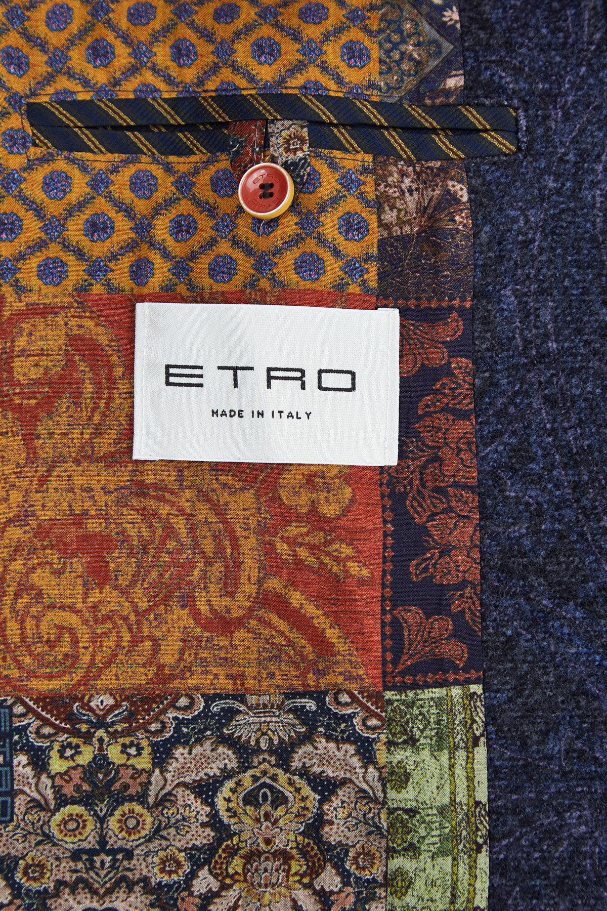 Шерстяное пальто с peach-эффектом и карманами ETRO, цвет синий, размер 46;48;54 - фото 6