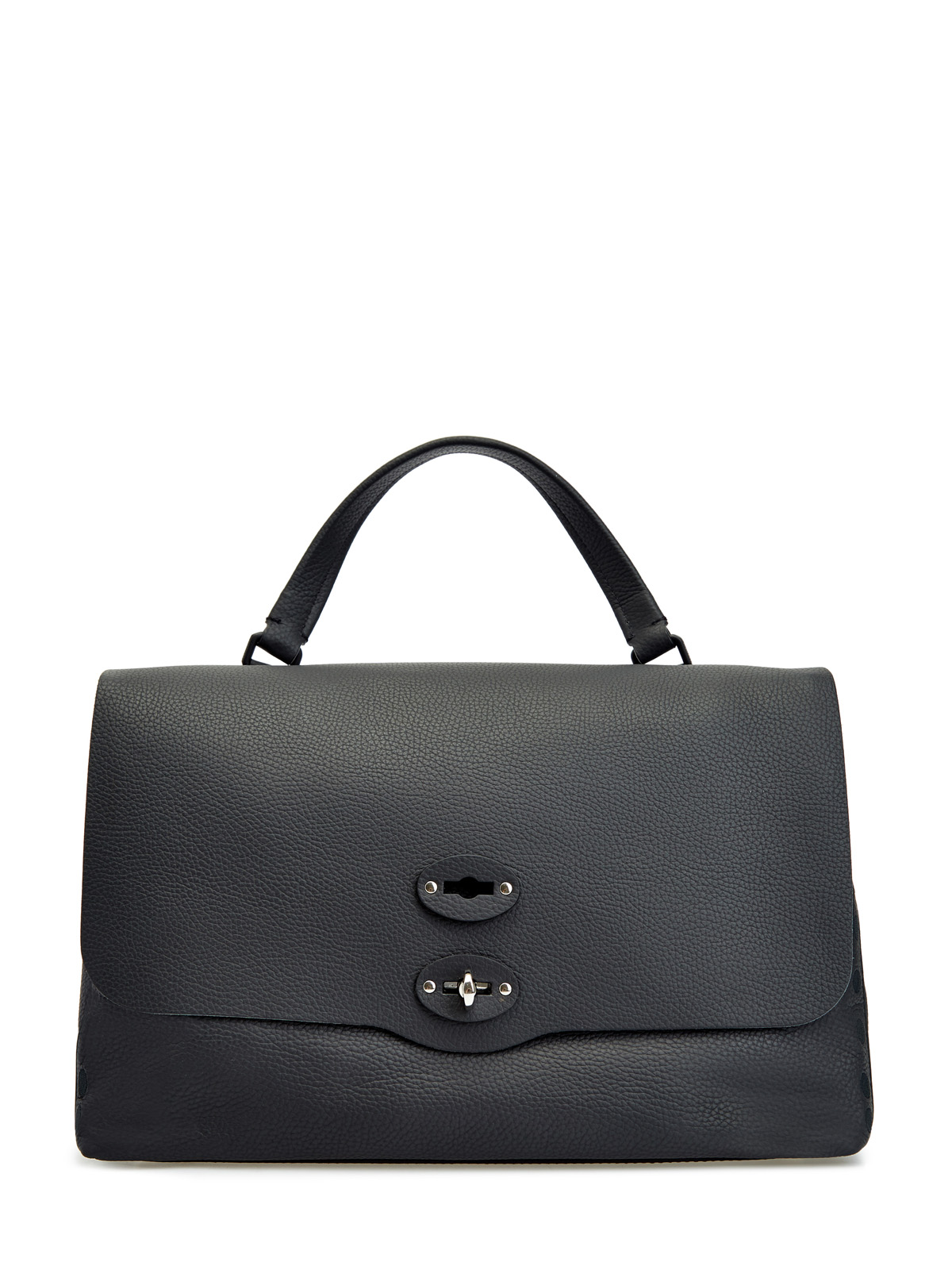 Кожаная сумка Postina с регулируемым съемным ремнем ZANELLATO, цвет черный, размер 42;44;45 - фото 1