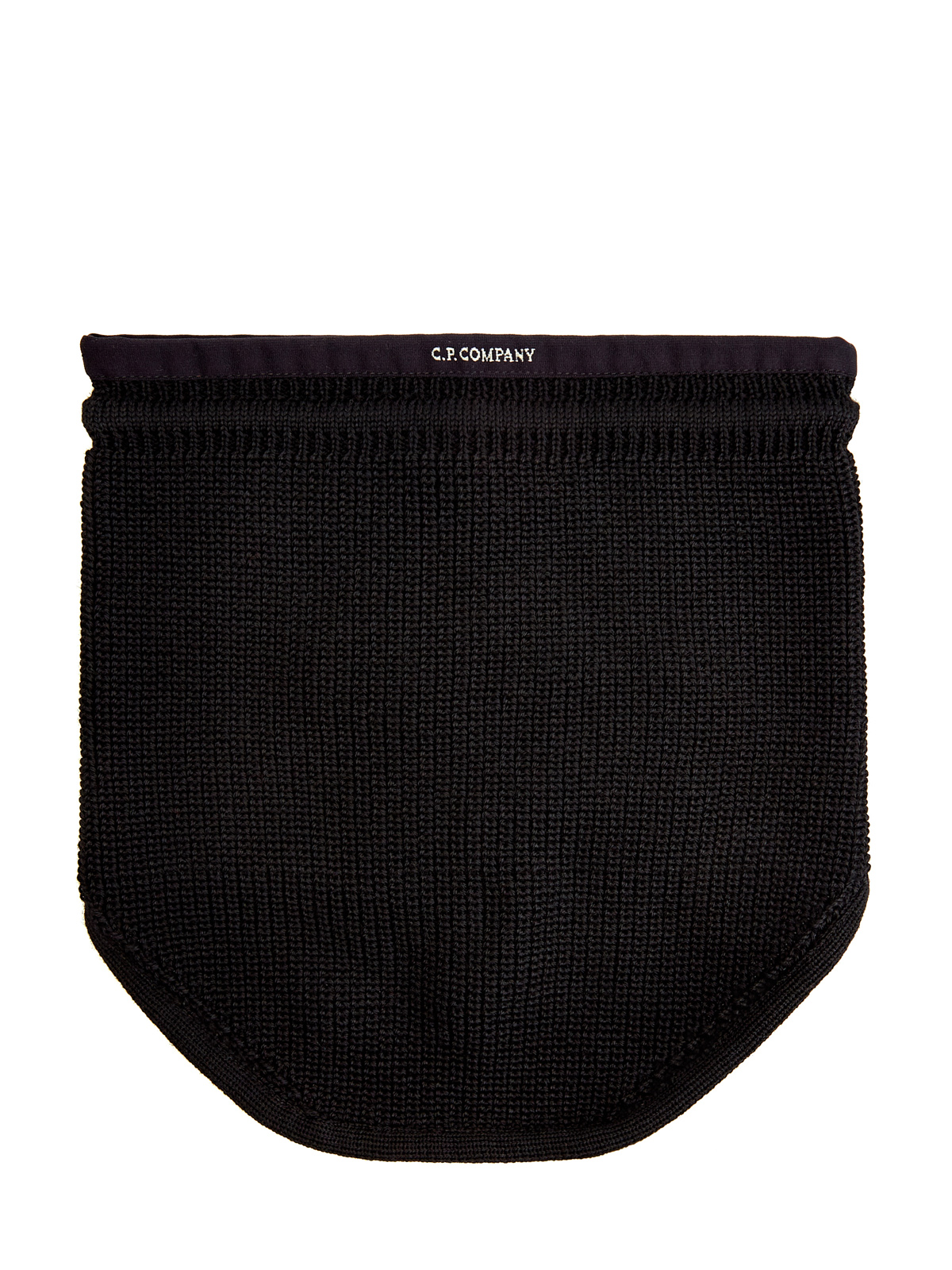 Регулируемый шарф-снуд из шерсти мериноса с логотипом C.P.COMPANY, цвет черный, размер 46;48;50;52;54;56 - фото 1