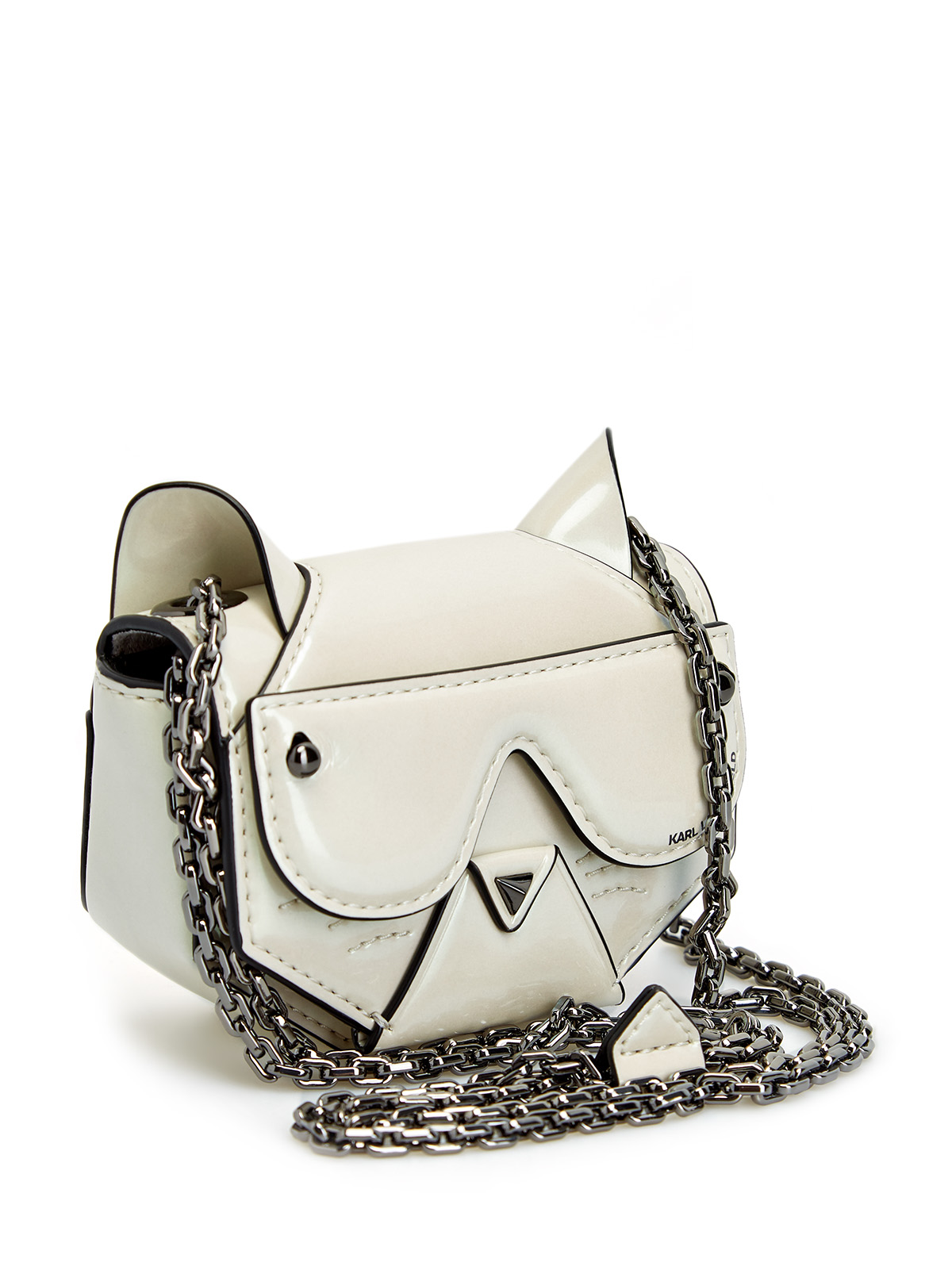 Миниатюрная глянцевая сумка Cyber Choupette KARL LAGERFELD, цвет белый, размер 5;6;7;9 - фото 2