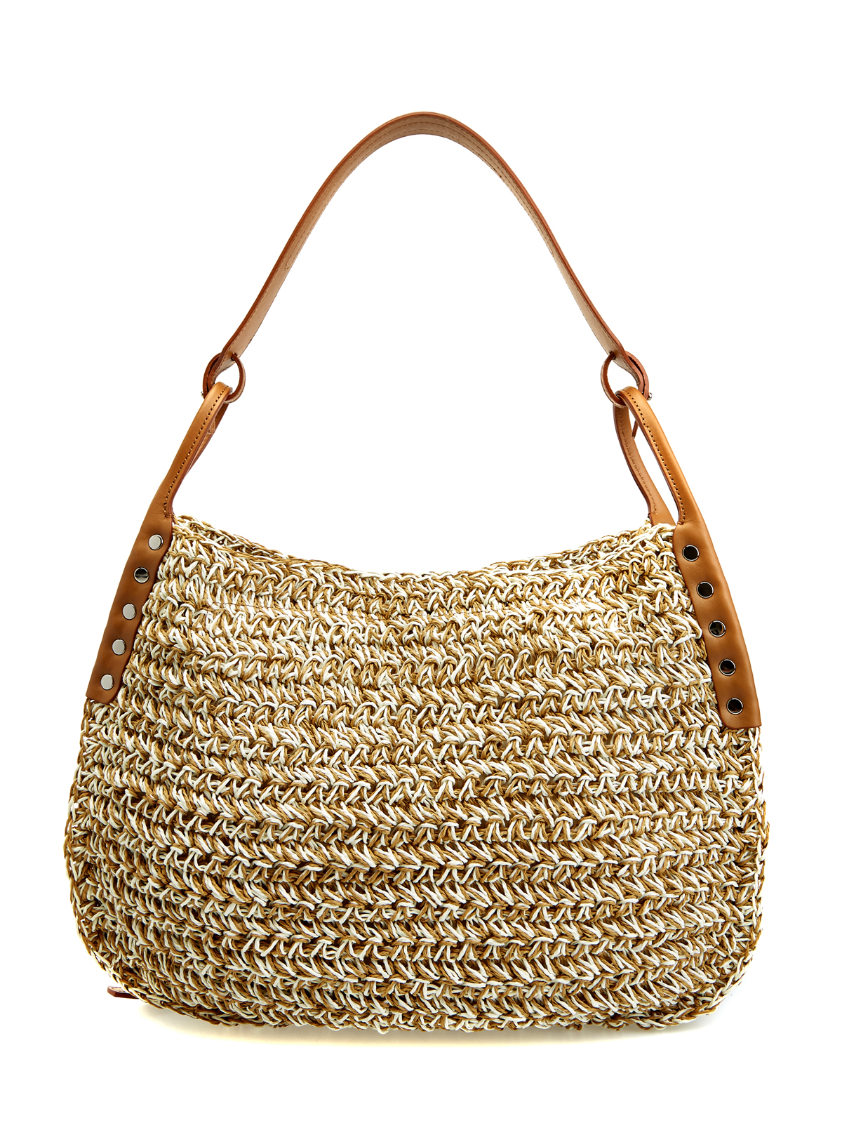 Плетеная сумка-хобо Ima с отделкой из гладкой кожи ZANELLATO, цвет коричневый, размер 38;44 - фото 5