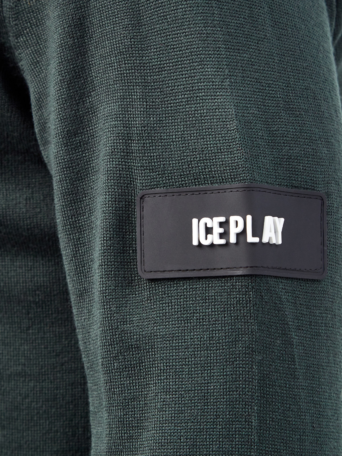 Однотонный джемпер из пряжи с объемным логотипом ICE PLAY, цвет зеленый, размер M;L;XL - фото 5