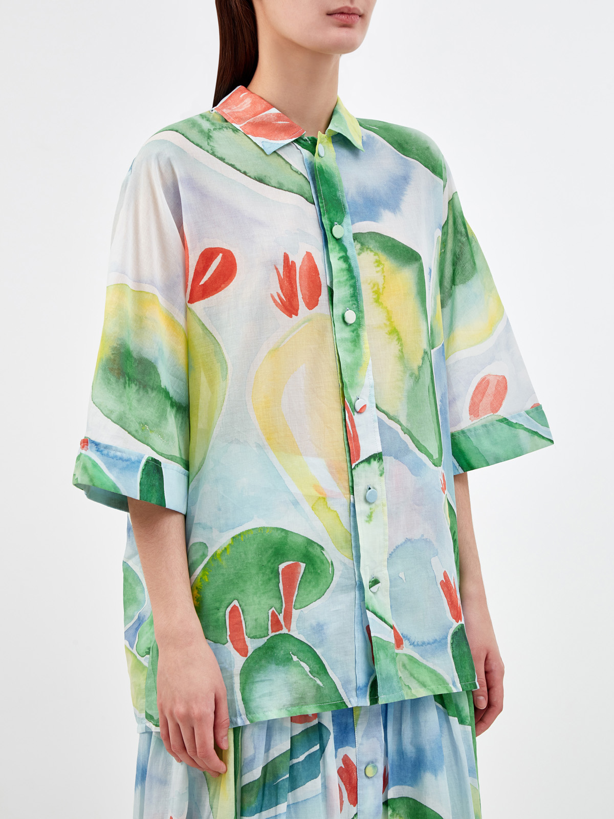 Свободная блуза Jade из хлопка с принтом Barbary Paradise CHARO RUIZ IBIZA, цвет мульти, размер S - фото 3