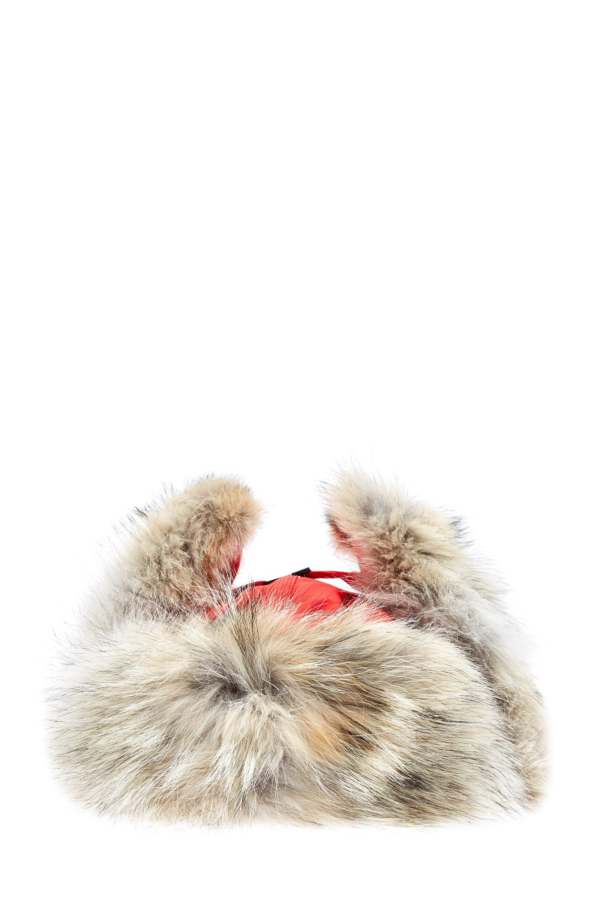Шапка-ушанка с мехом койота и пуховым утеплителем CANADA GOOSE, цвет красный, размер S-M - фото 5