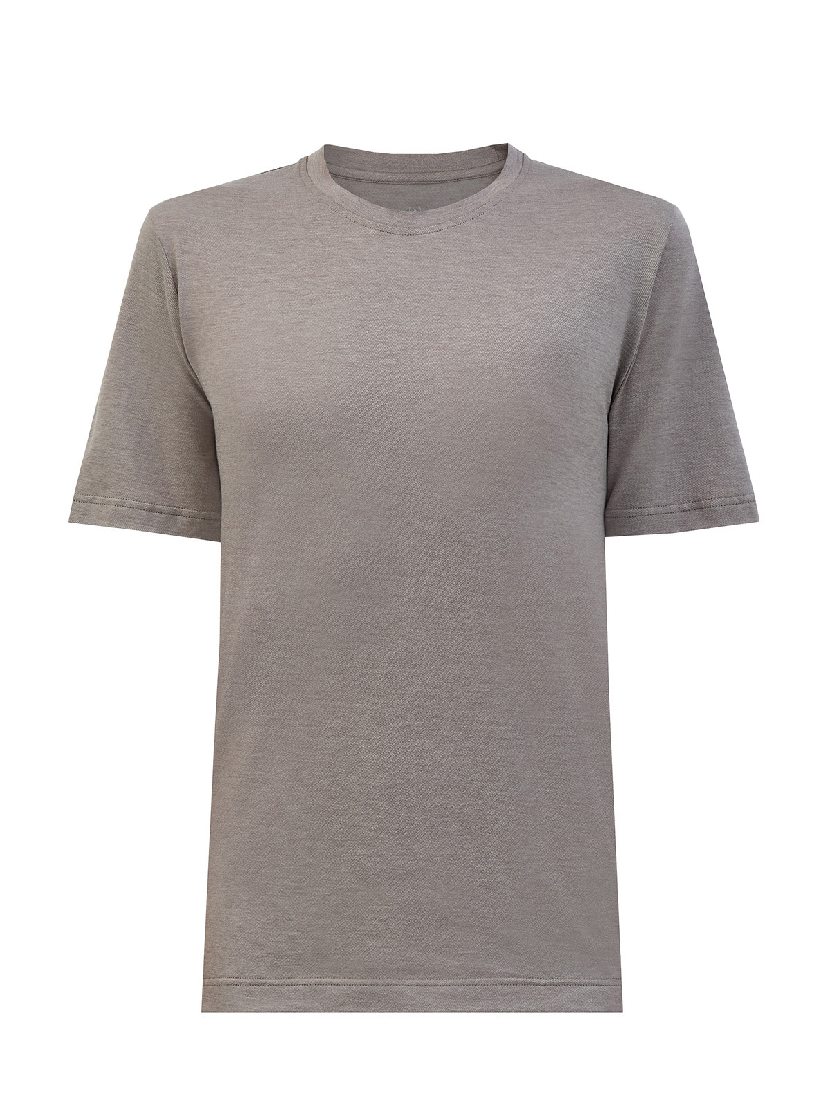 

Футболка из хлопкового пике и лиоцелла с фирменной нашивкой, Бежевый, Футболка из хлопкового пике и лиоцелла с фирменной нашивкой