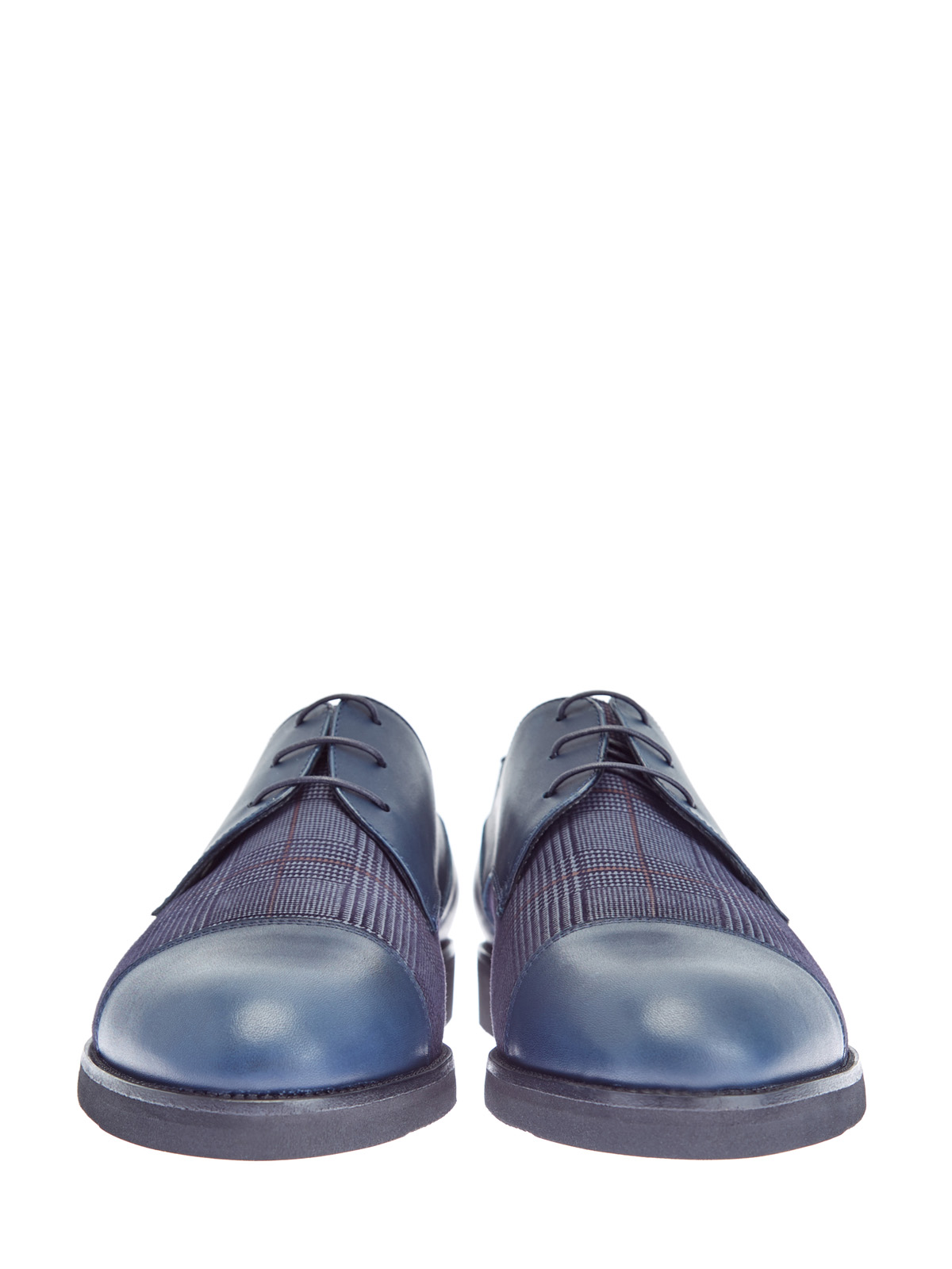 Кожаные туфли-дерби с принтом «Принц Уэльский» MORESCHI, цвет синий, размер 40.5;41;42;42.5;43;43.5;44 - фото 6