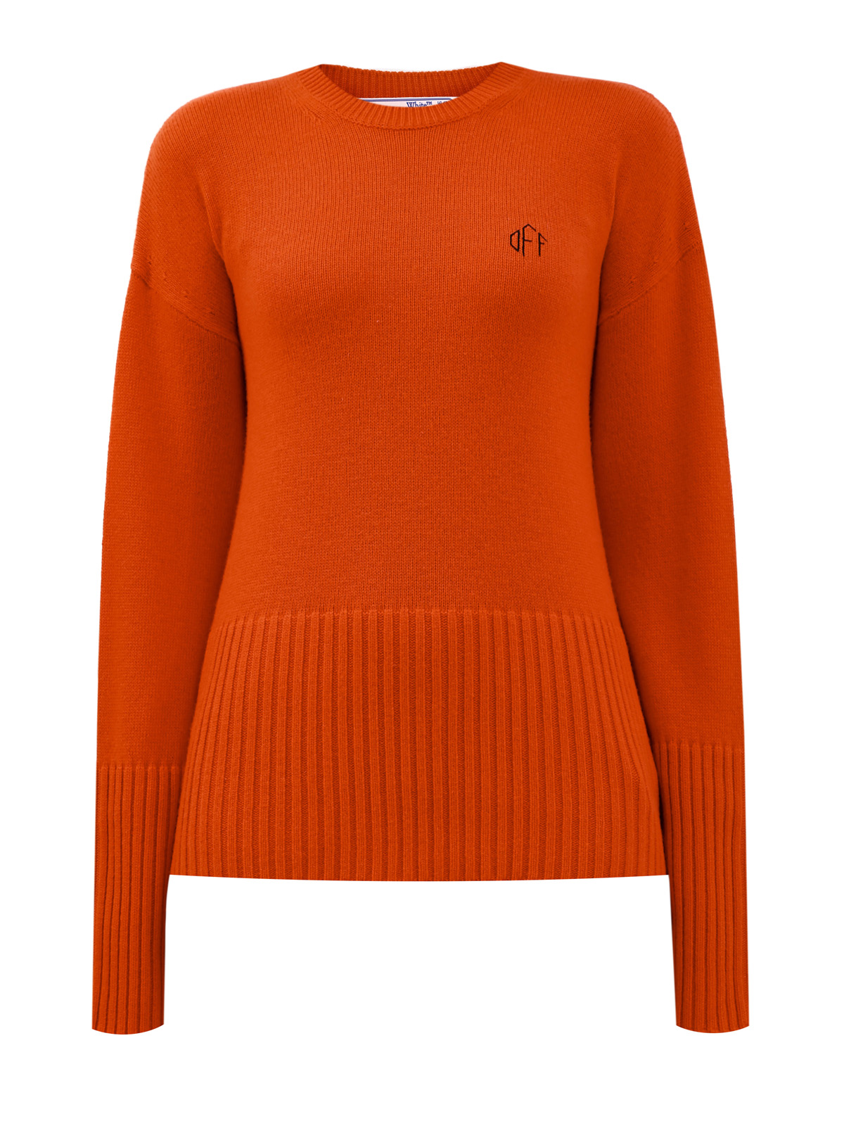 Пуловер свободного кроя с элементами английской вязки OFF-WHITE, цвет красный, размер 40;38;44 - фото 1