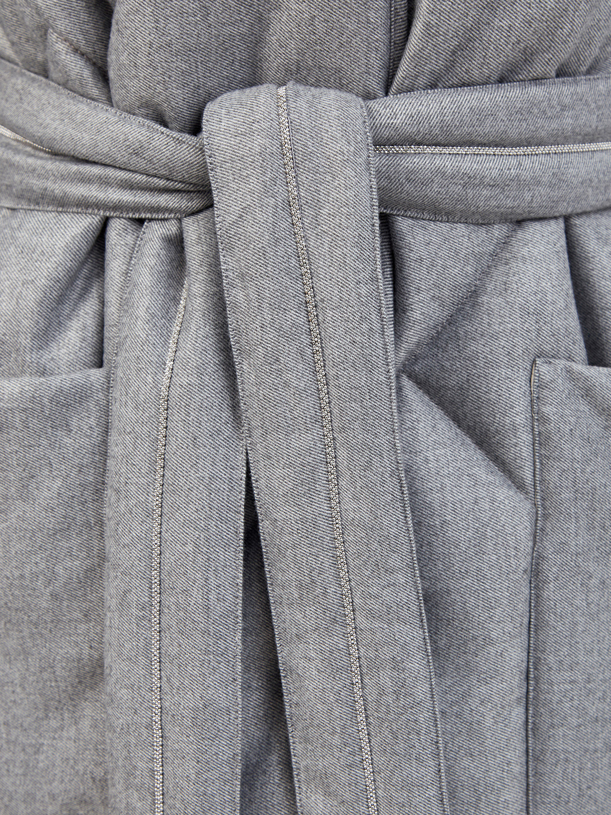 Удлиненное пальто из стеганой фланели с поясом Punto Luce PESERICO, цвет серый, размер 40;42;44;46;48 - фото 5