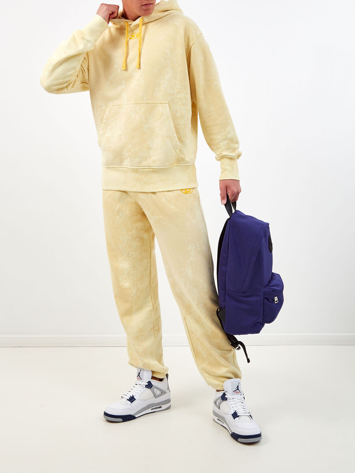 Худи S-Macs из меланжевого осветленного хлопка с логотипом DIESEL, цвет желтый, размер L;XL;M - фото 2