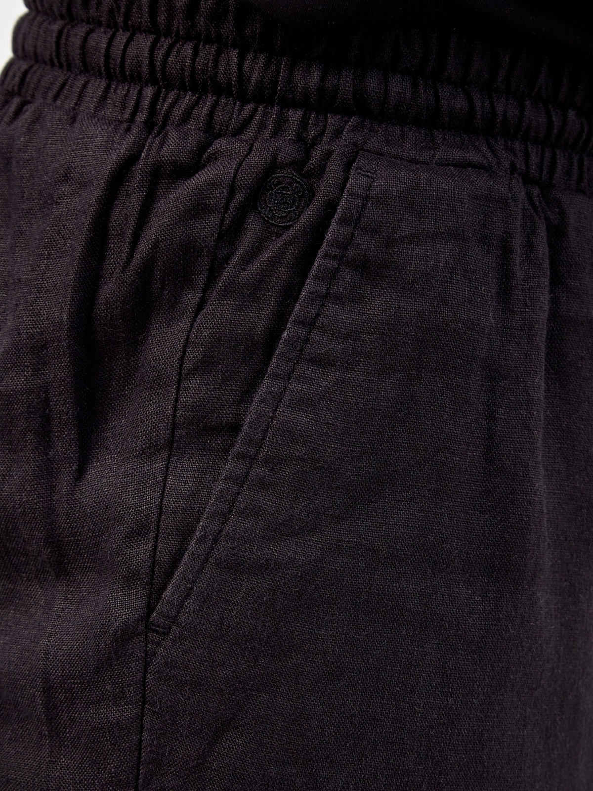 Однотонные брюки из дышащей льняной ткани CUDGI, цвет черный, размер M;L;XL;2XL;S - фото 5