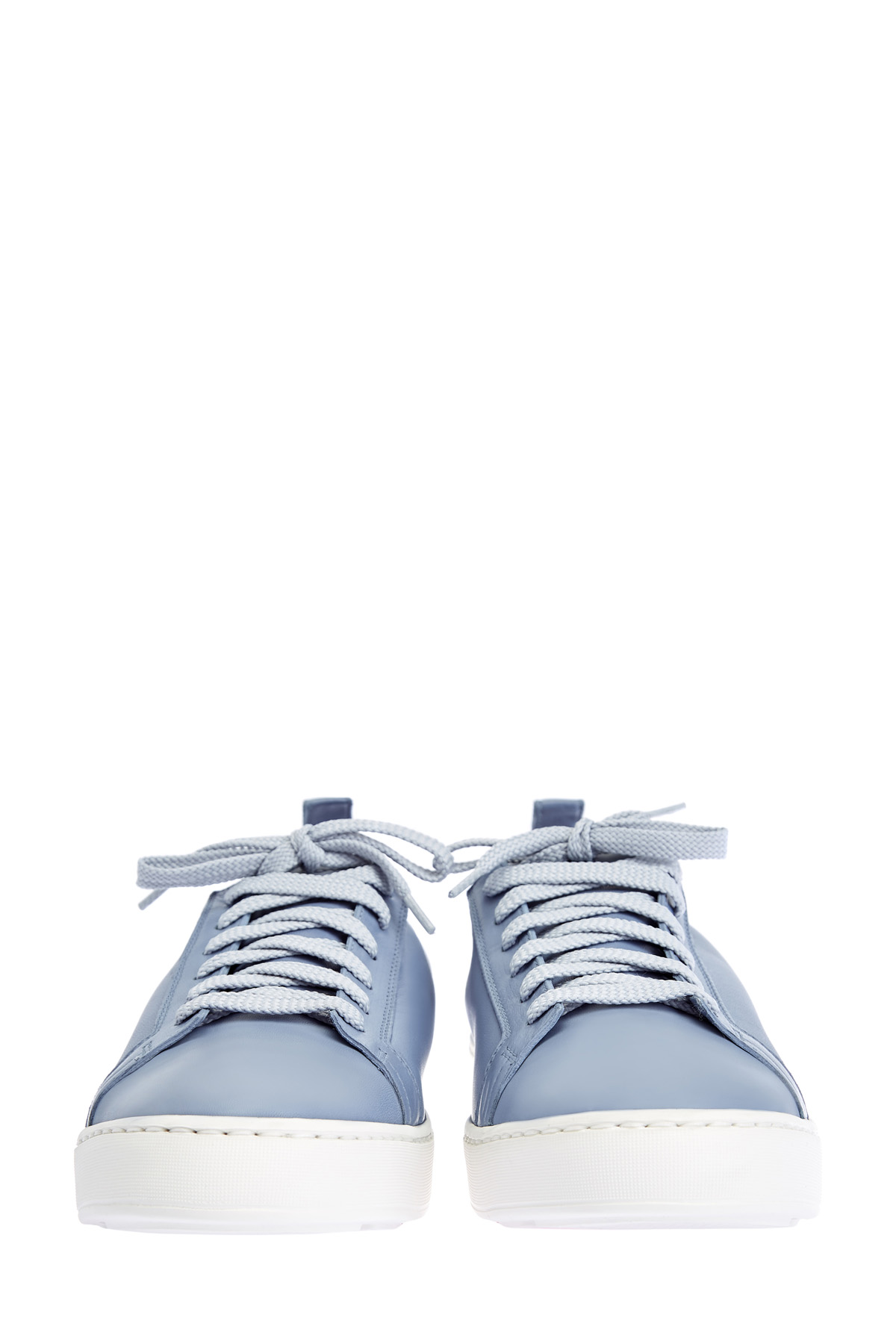 Кеды из мягкой кожи с эластичной отделкой в тон