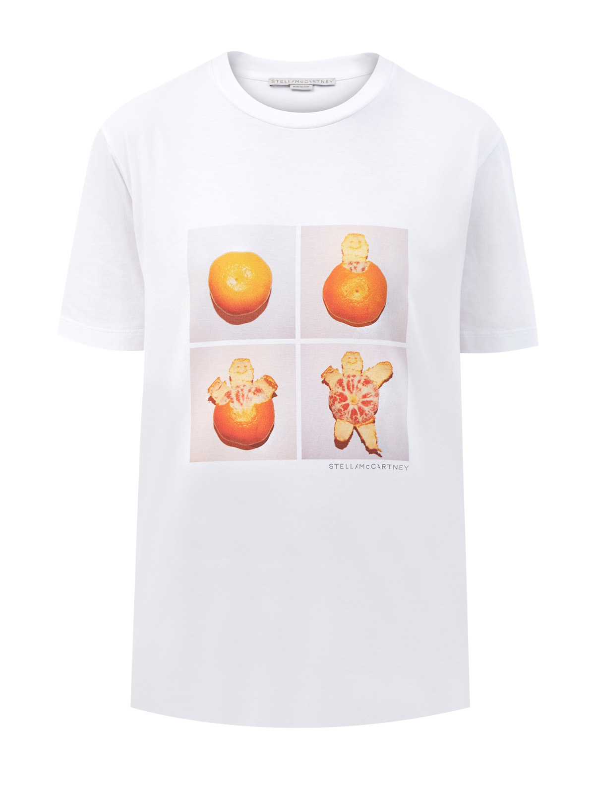 Футболка из органического хлопка с принтом Turtle Tangerine STELLA McCARTNEY, цвет белый, размер 36;38;40;42 - фото 1