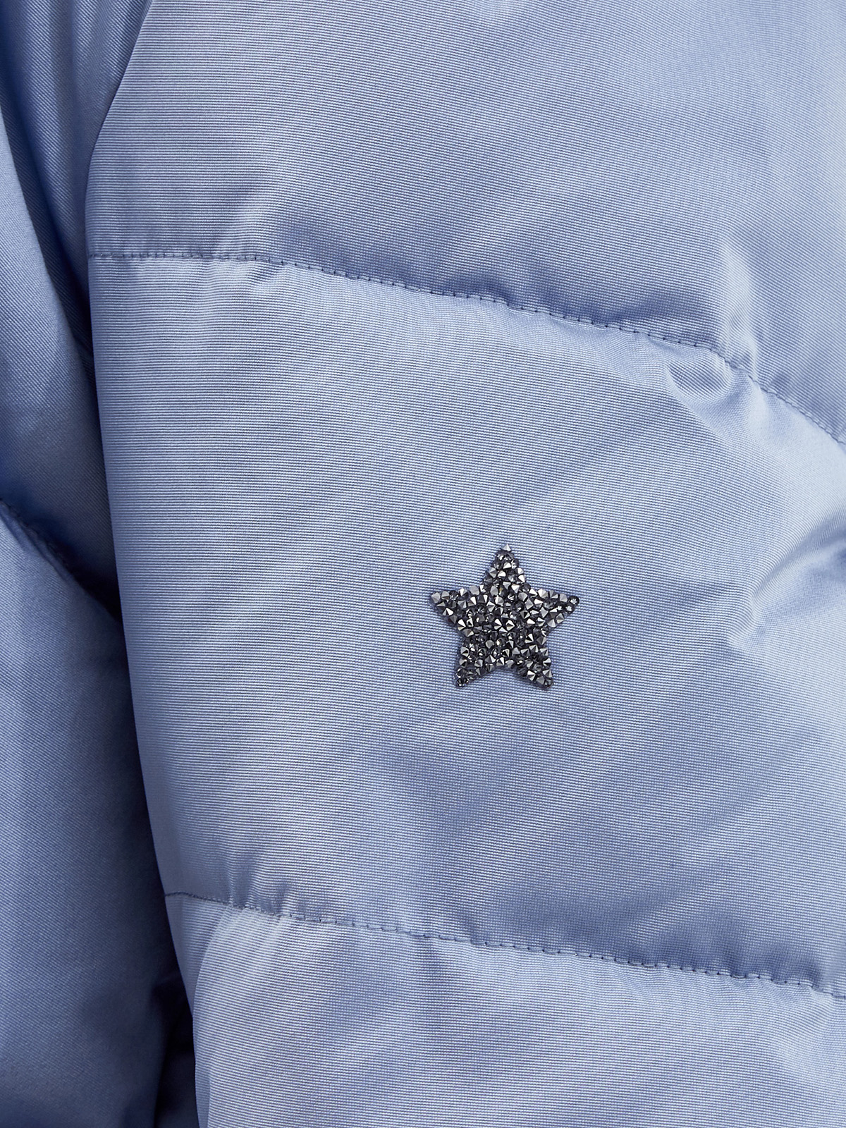 Куртка из стеганого нейлона с логотипом из кристаллов Swarovski LORENA ANTONIAZZI, цвет голубой, размер 38;42;40 - фото 6