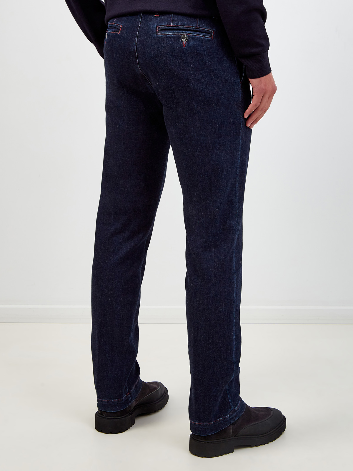 Окрашенные вручную джинсы из хлопка и кашемира CANALI, цвет синий, размер 52;54;56 - фото 4