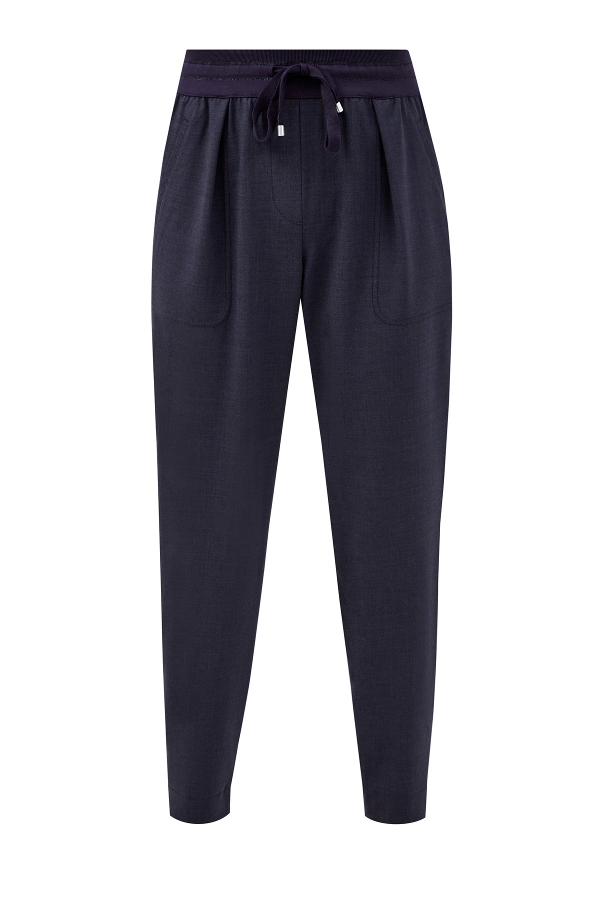Укороченные шерстяные брюки с трикотажным поясом LORENA ANTONIAZZI, цвет серый, размер 38;40 - фото 1