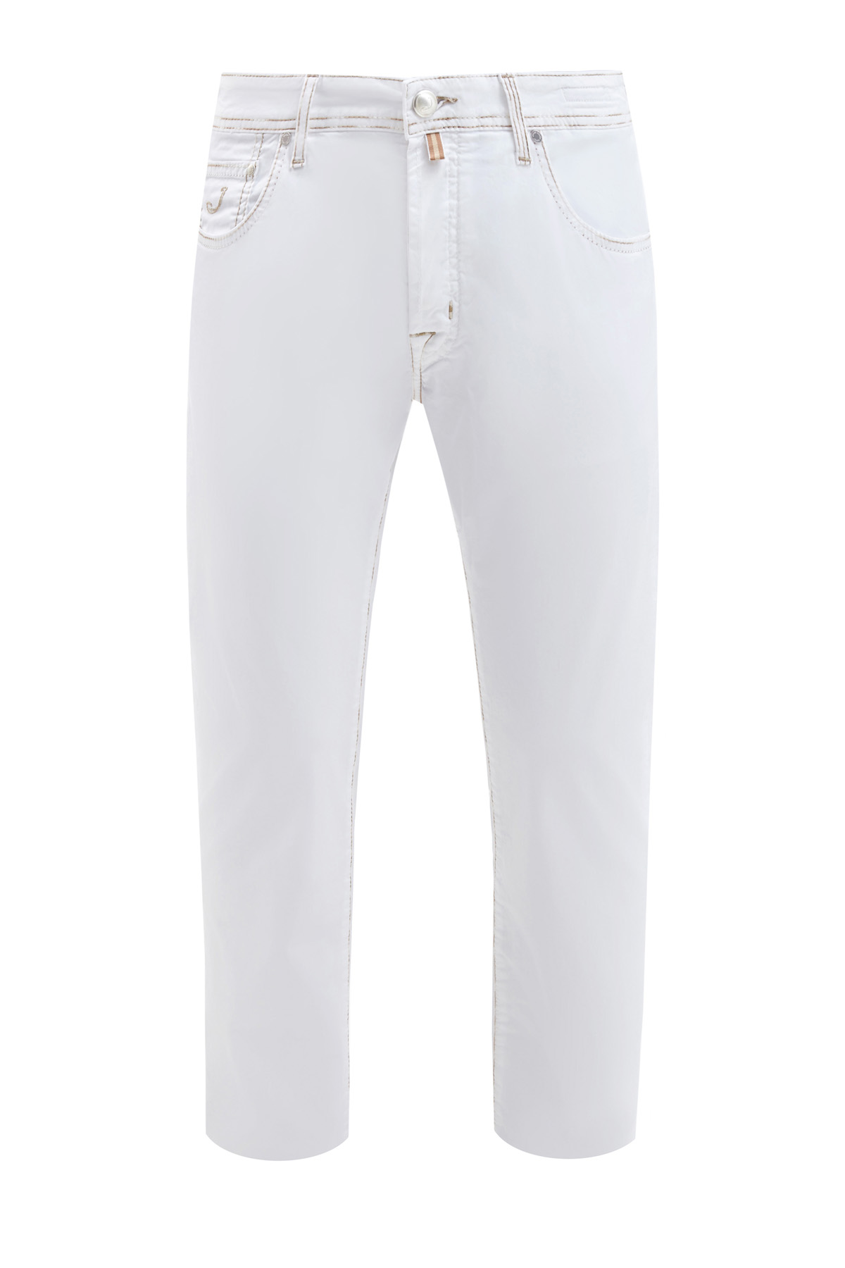Белые джинсы из хлопкового денима с контрастной прострочкой швов JACOB COHEN, цвет белый, размер 54;58;50 - фото 1