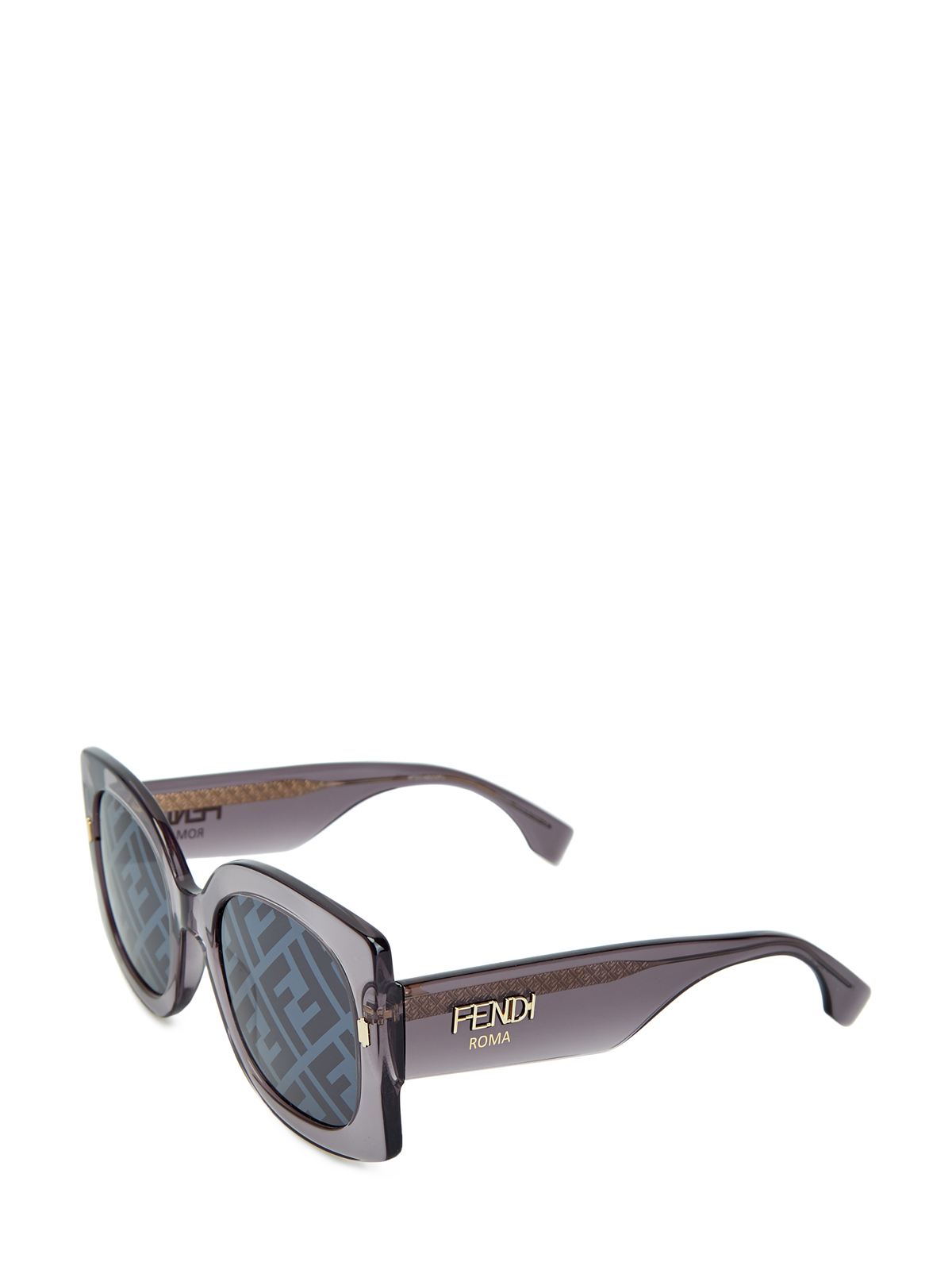 Очки в квадратной трехслойной оправе с принтом Logo FF FENDI (sunglasses), цвет серый, размер 40.5;41;41.5;42;42.5;43.5;44;43 - фото 2