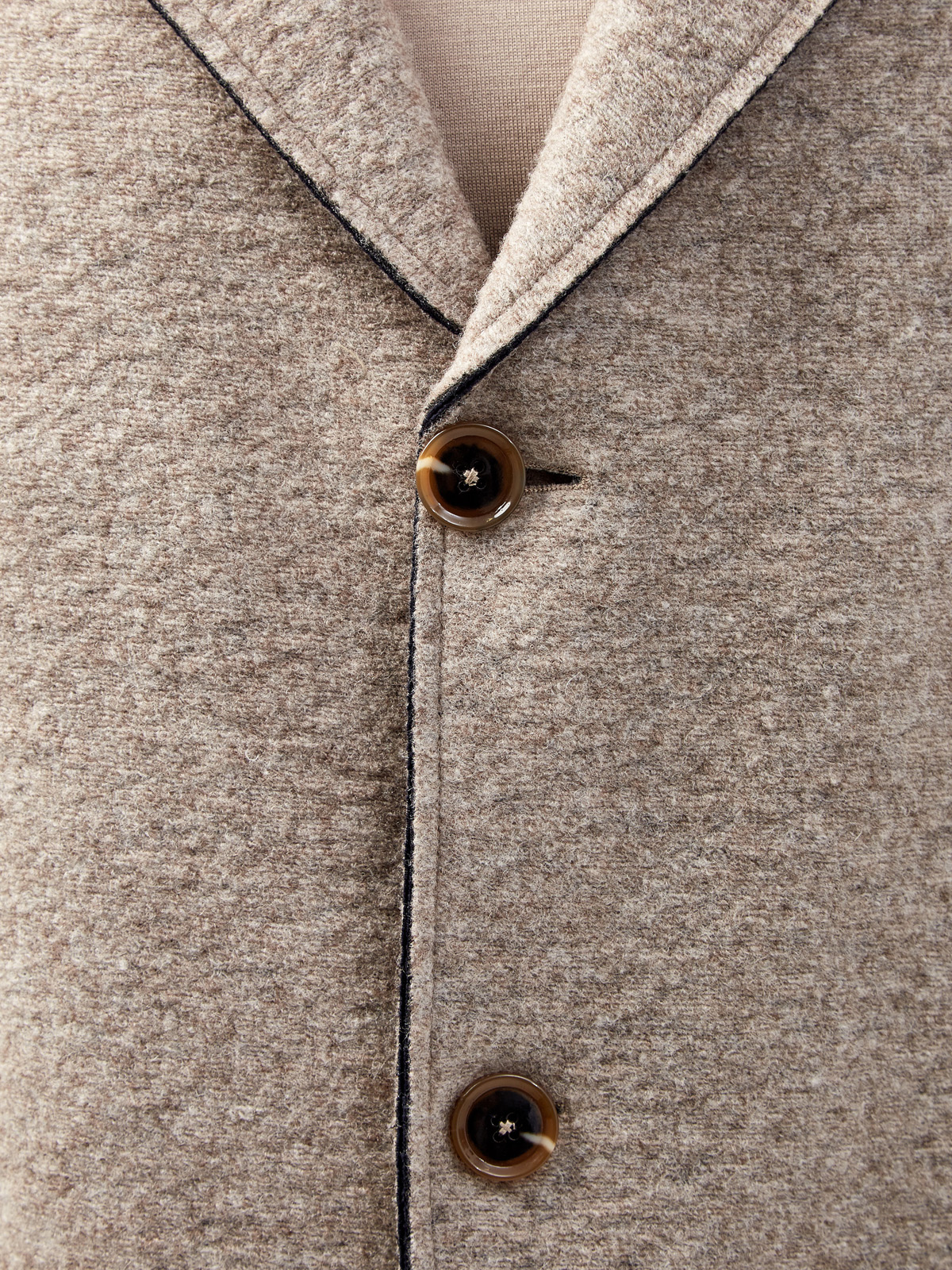 Однобортное пальто из меланжевой шерсти с фактурными швами CUDGI, цвет бежевый, размер 48;50;52;54;56 - фото 5