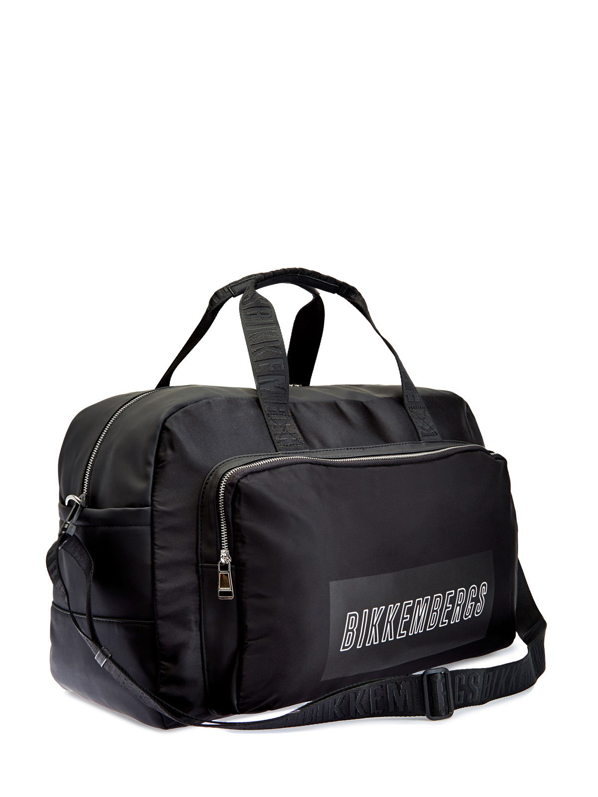 Спортивная сумка из матового нейлона и экокожи с принтом BIKKEMBERGS, цвет черный, размер 54;56;58;48 - фото 3