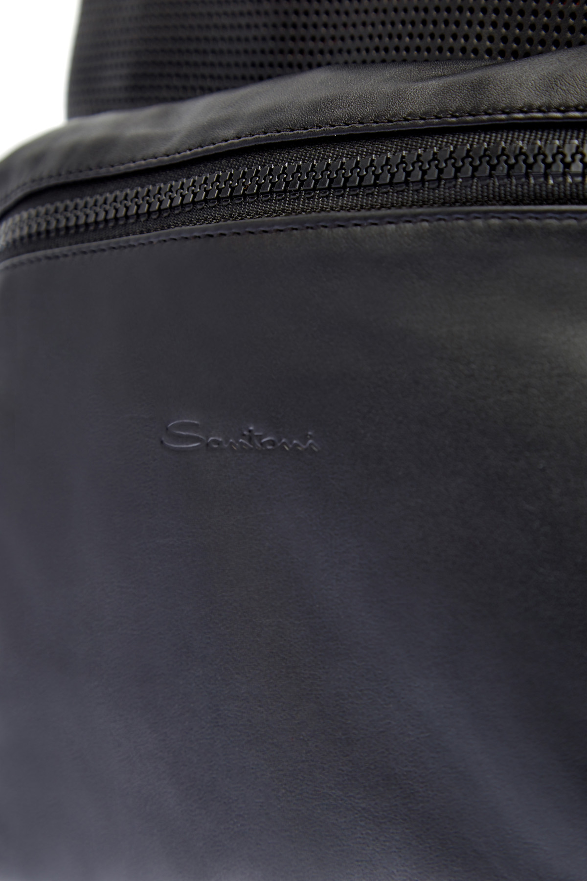 Складываемый рюкзак из перфорированной кожи SANTONI, цвет черный, размер 36;37;37.5;39;38 - фото 6
